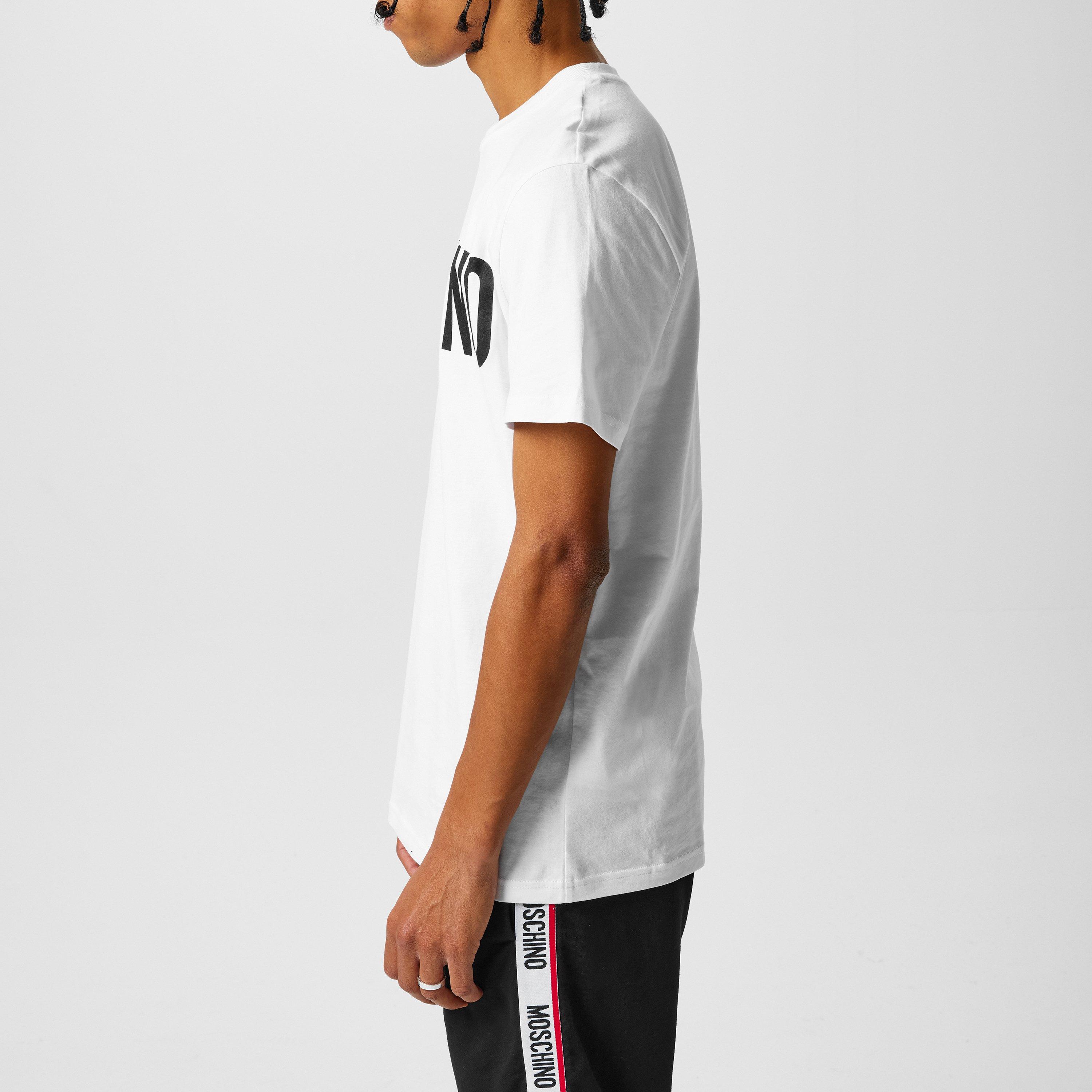 White - Moschino - Men's Contrast Logo T-Shirt - 2