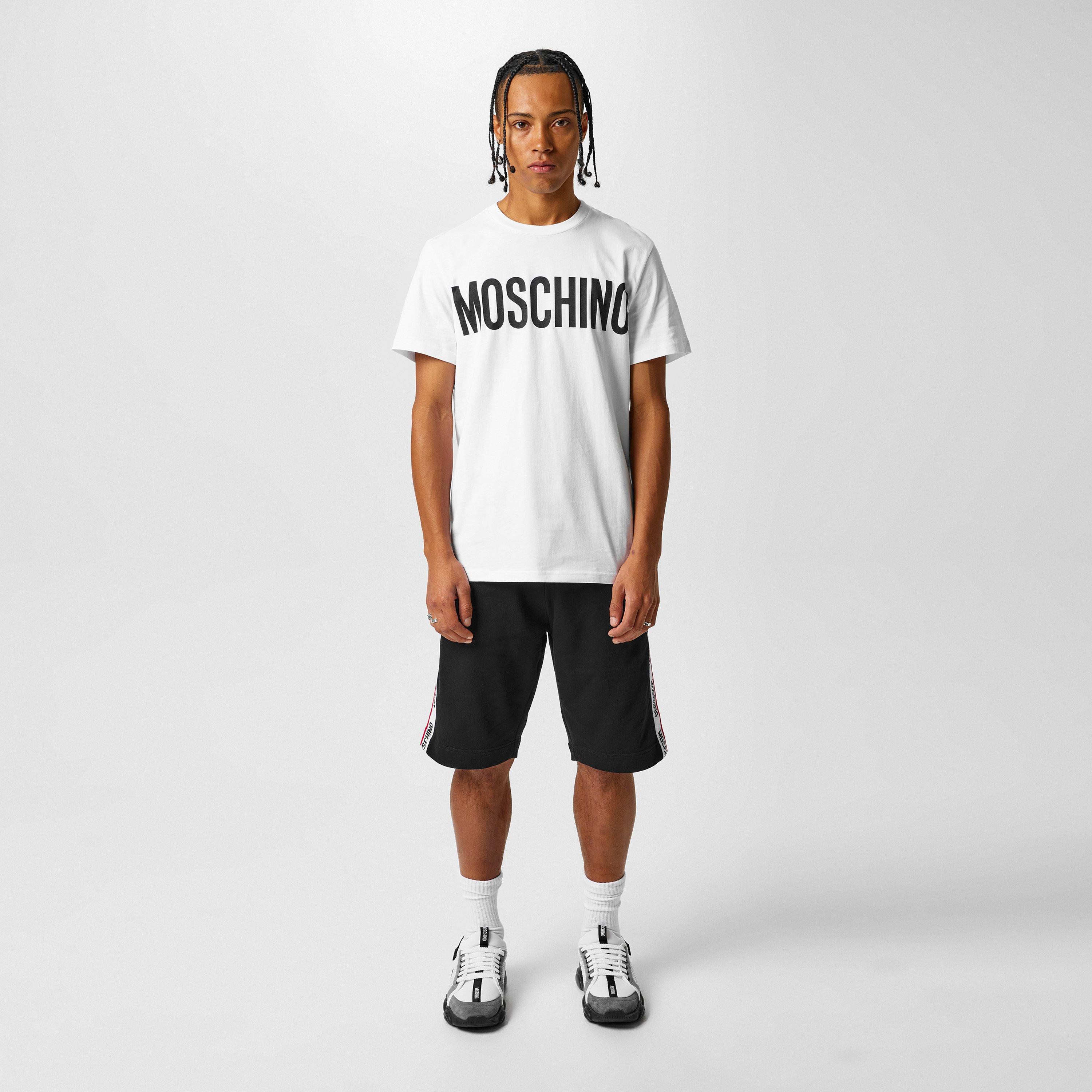 White - Moschino - Men's Contrast Logo T-Shirt - 4
