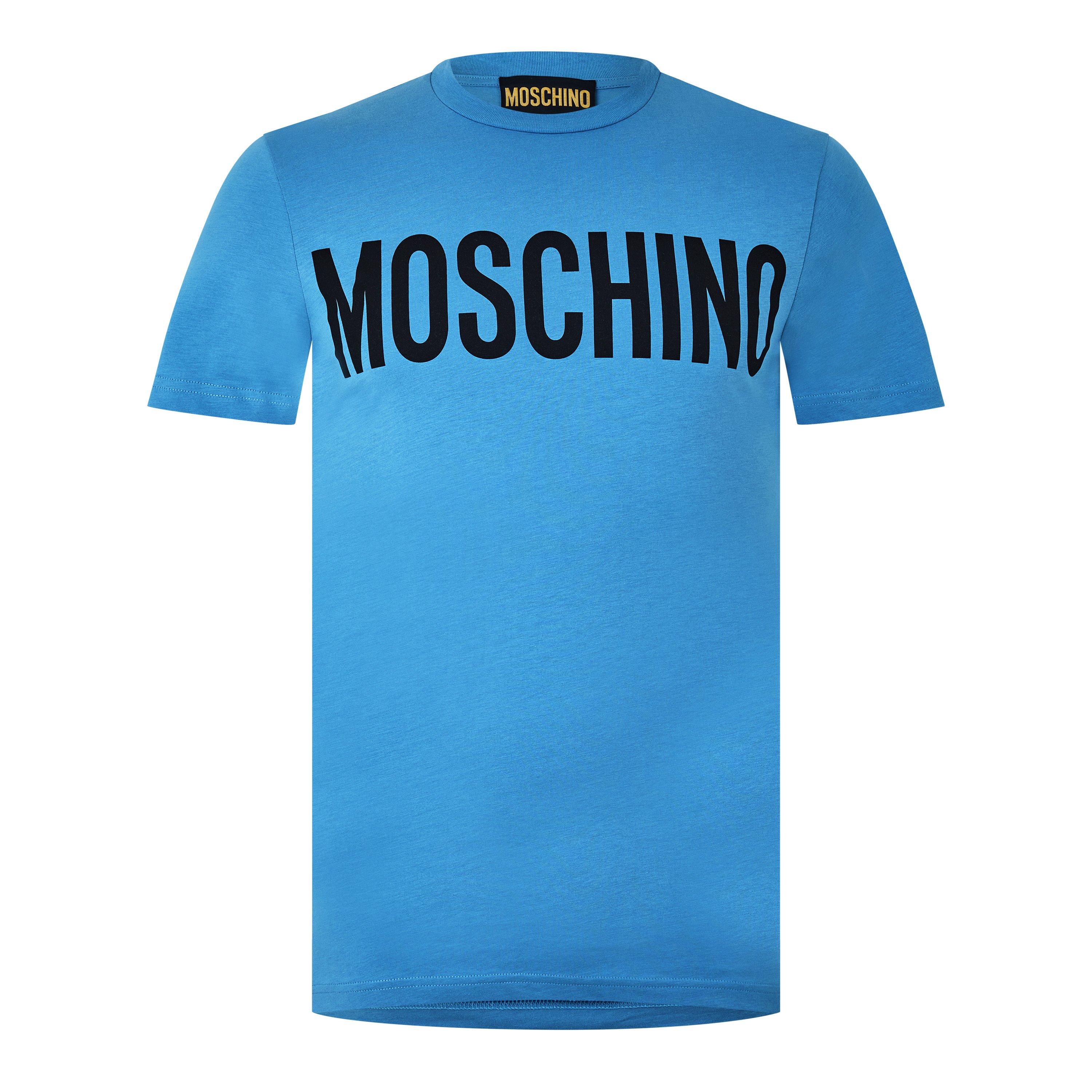 Light Blue - Moschino - Men's Contrast Logo T-Shirt - 5