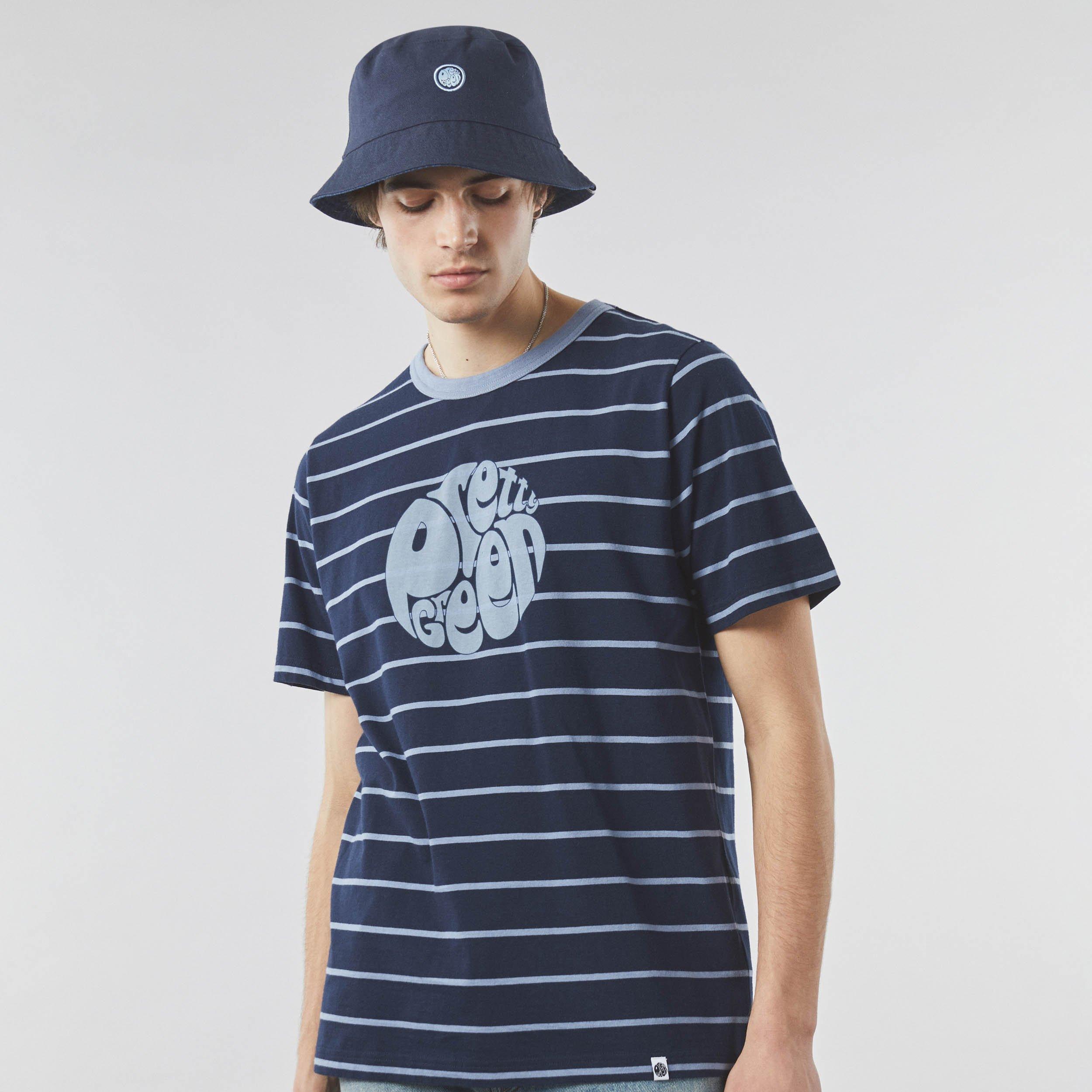 Navy - Pretty Green - Men's Capella Stripe Regular Fit T-Shirt - 1