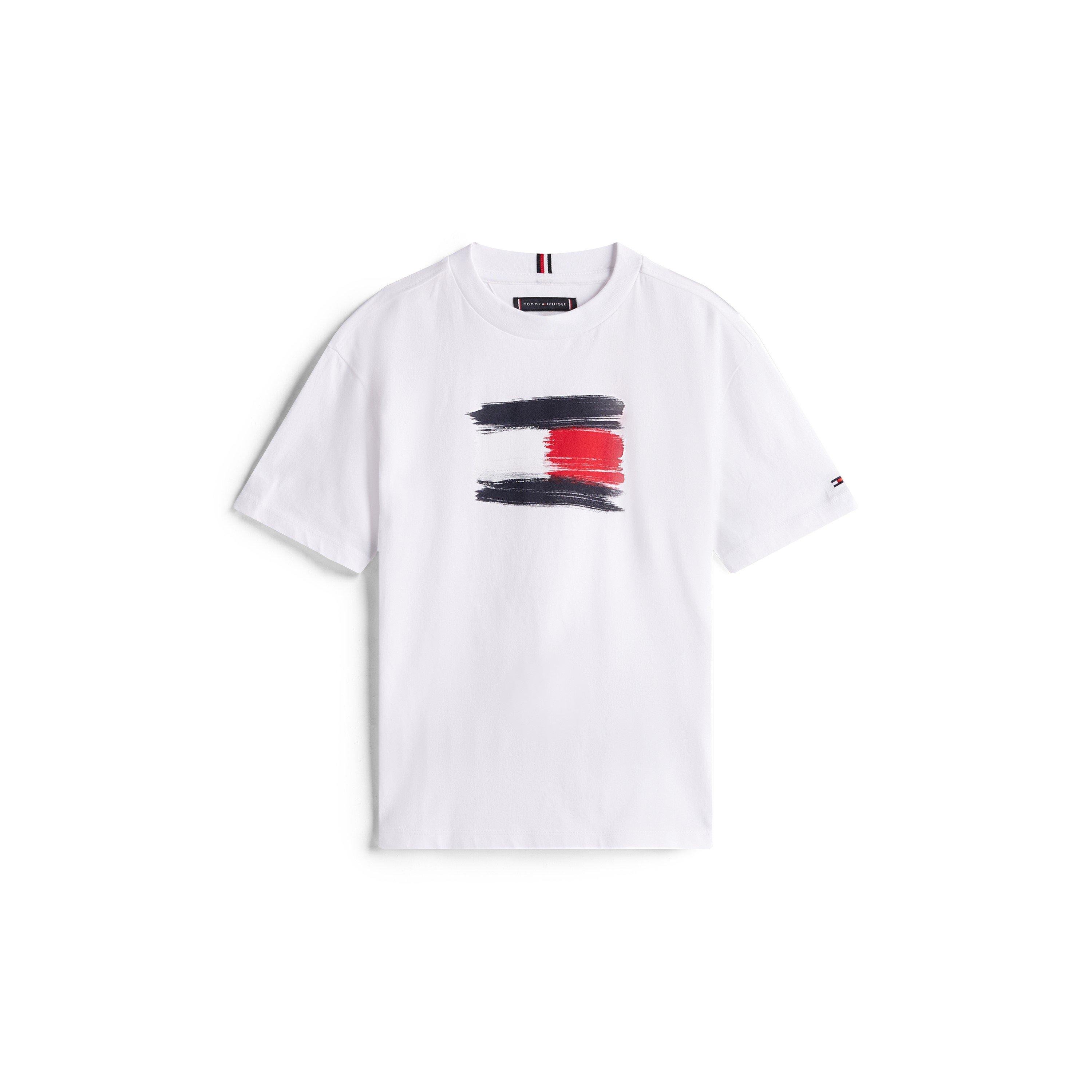 Tommy Hilfiger Boys Kids' Flag T-Shirt - White Ybr - 14Y