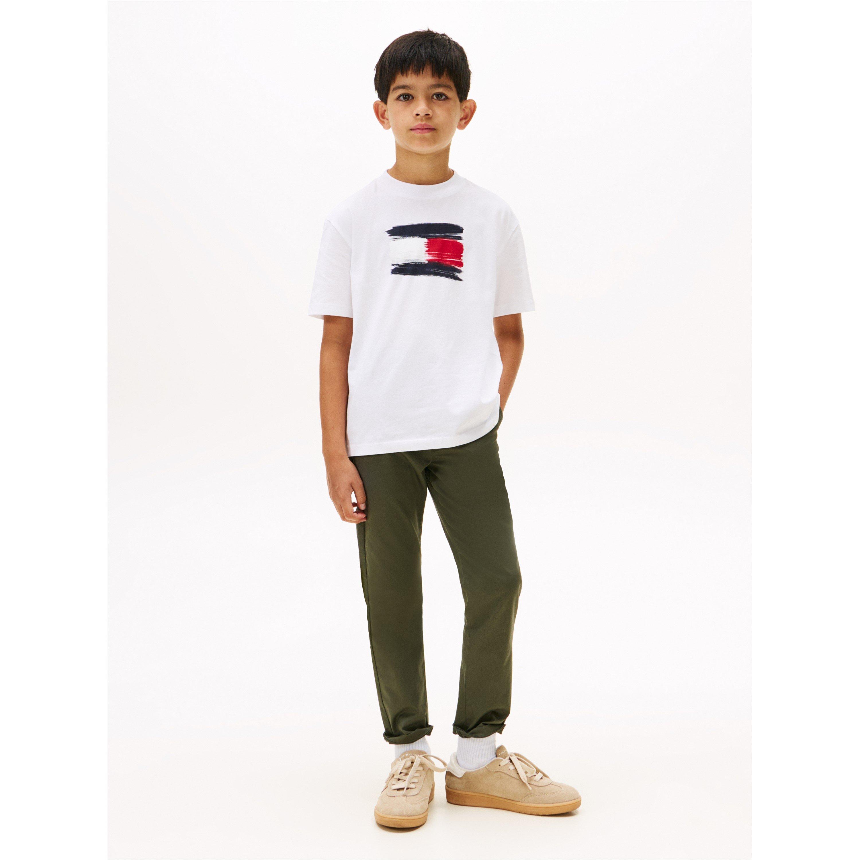 Weißes YBR - Tommy Hilfiger - Kids' Flag Regular Fit T-Shirt - 3