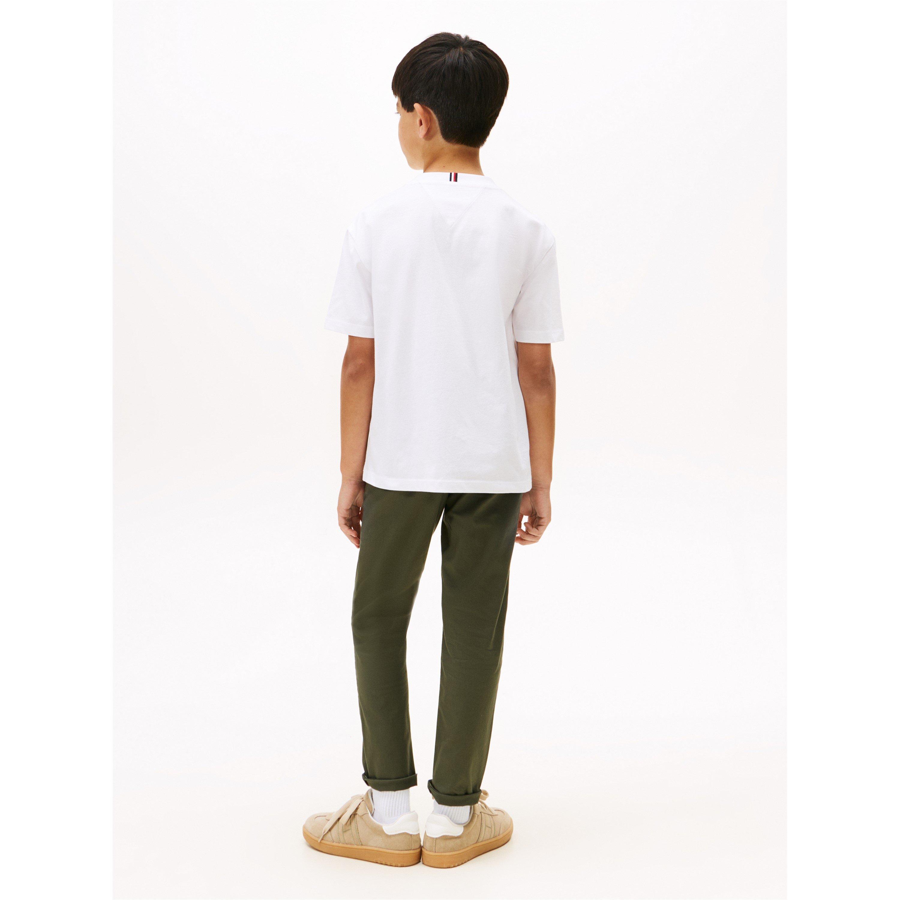 Weißes YBR - Tommy Hilfiger - Kids' Flag Regular Fit T-Shirt - 4