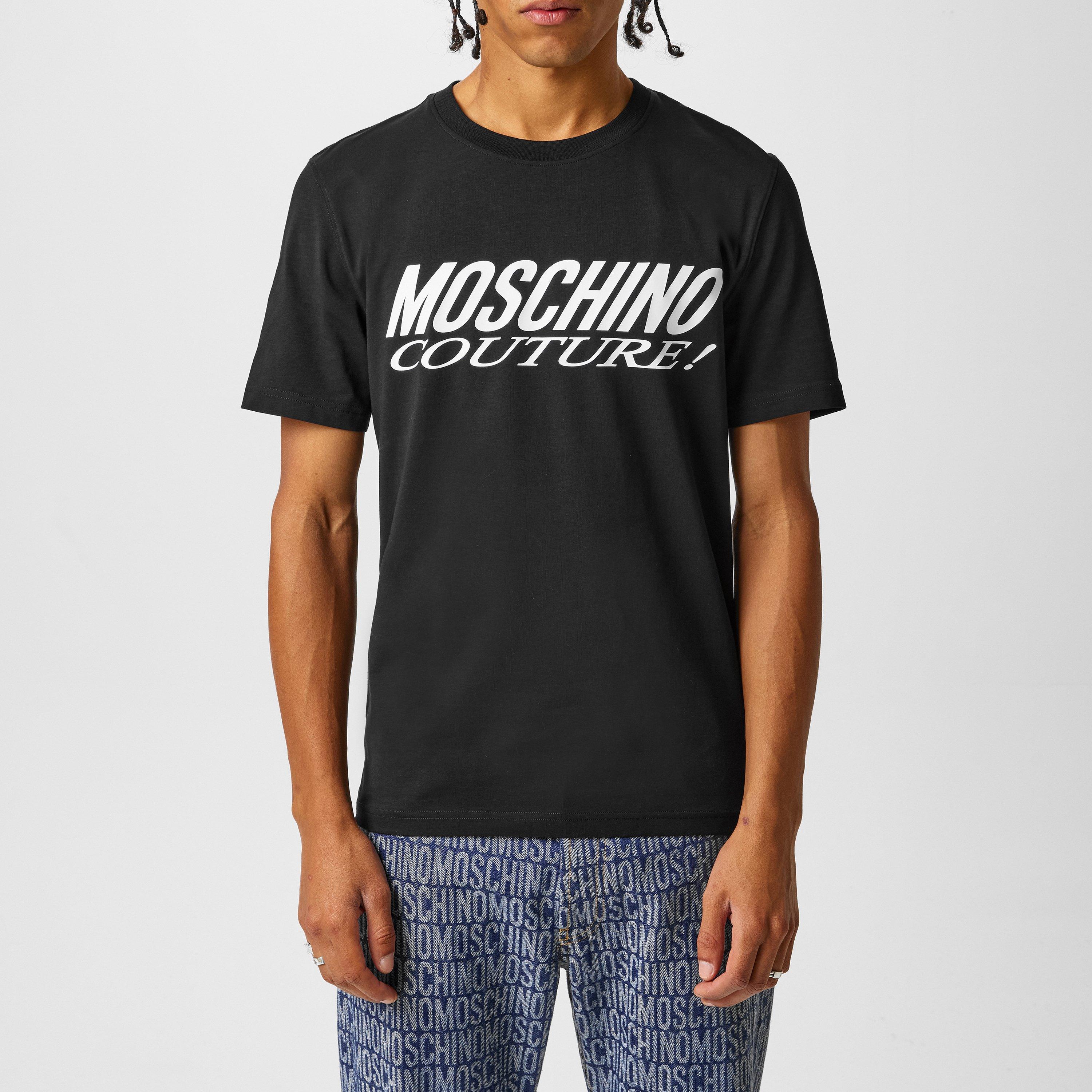 Black - Moschino - Men's Regular Fit Crew Neck T-Shirt - 1