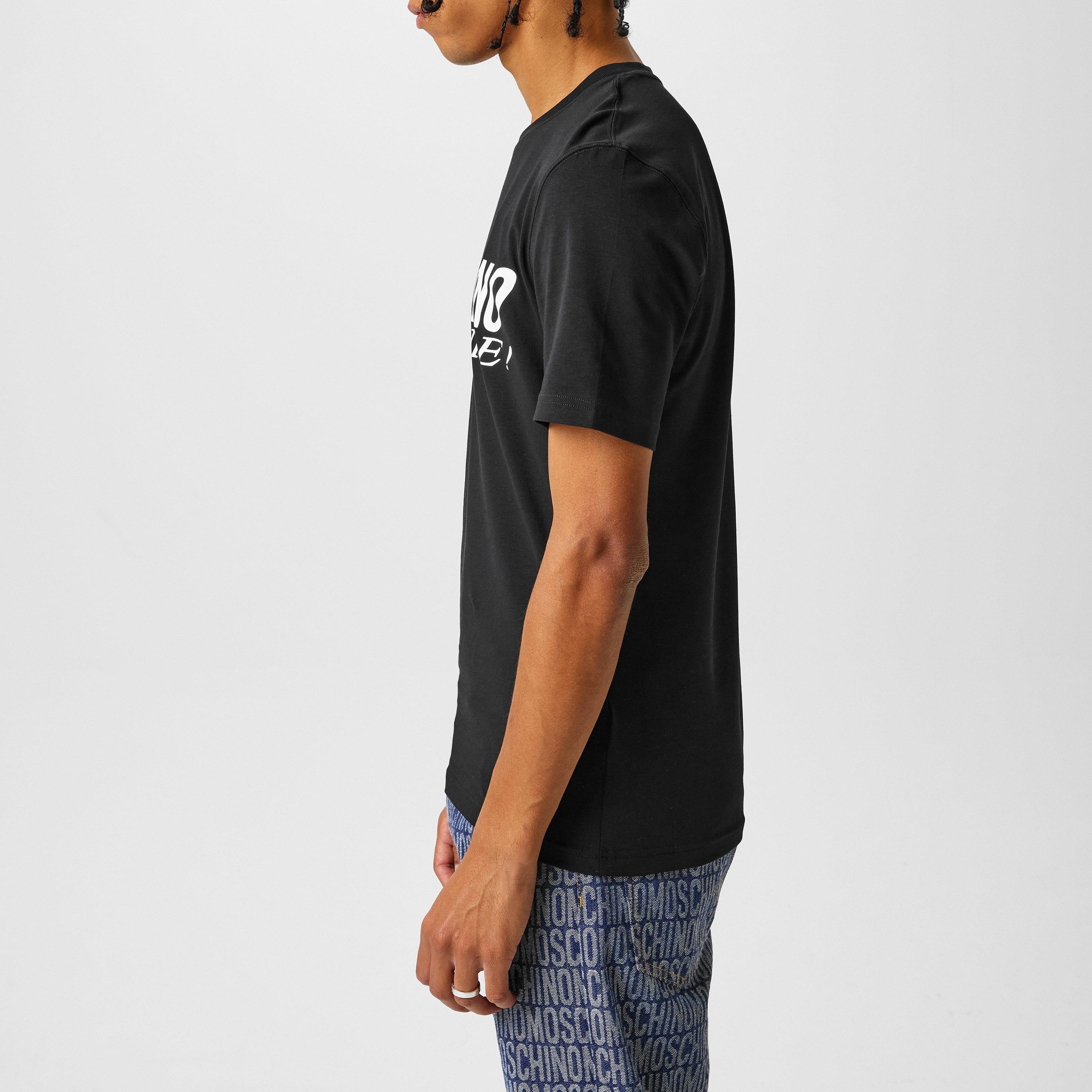 Black - Moschino - Men's Regular Fit Crew Neck T-Shirt - 2