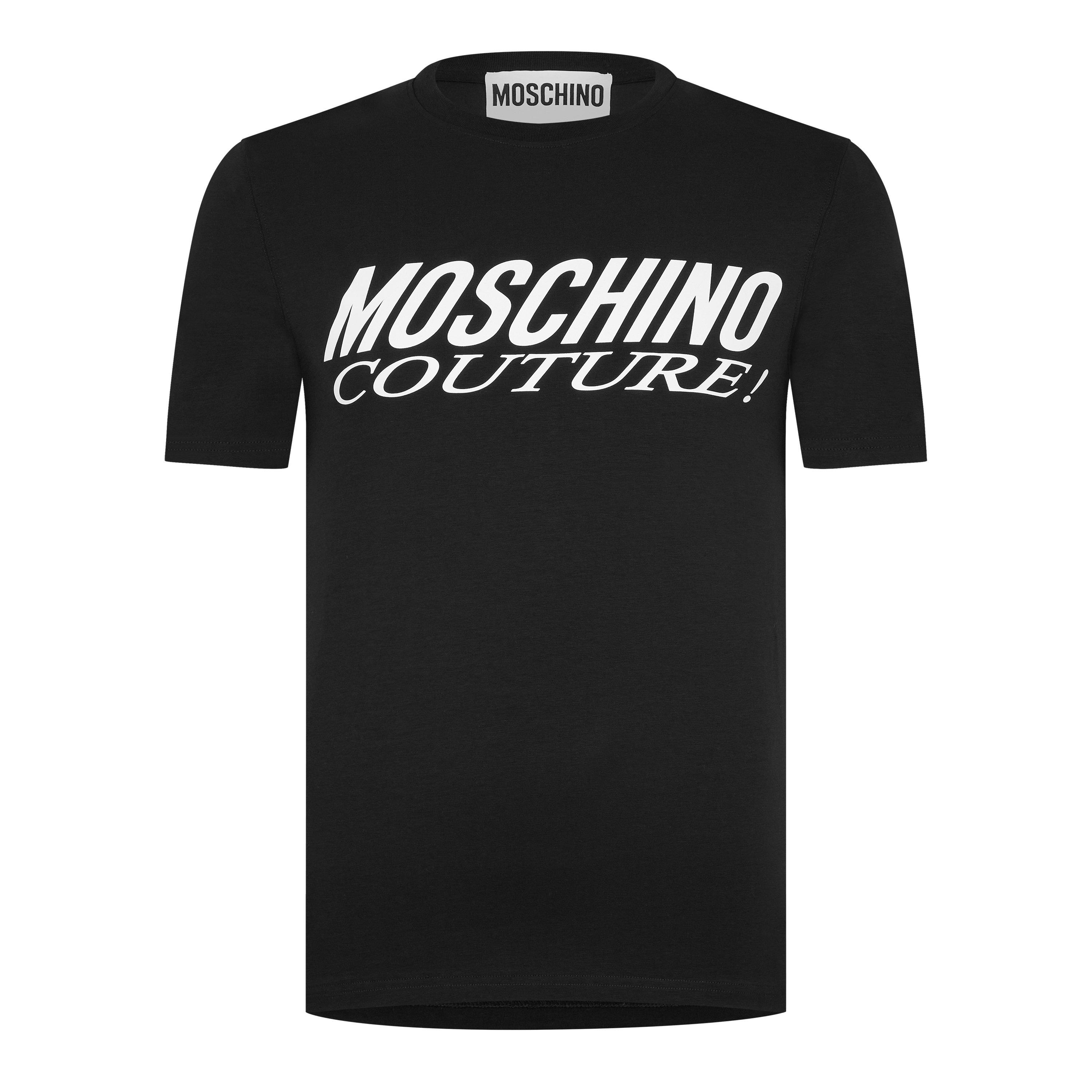 Black - Moschino - Men's Regular Fit Crew Neck T-Shirt - 5
