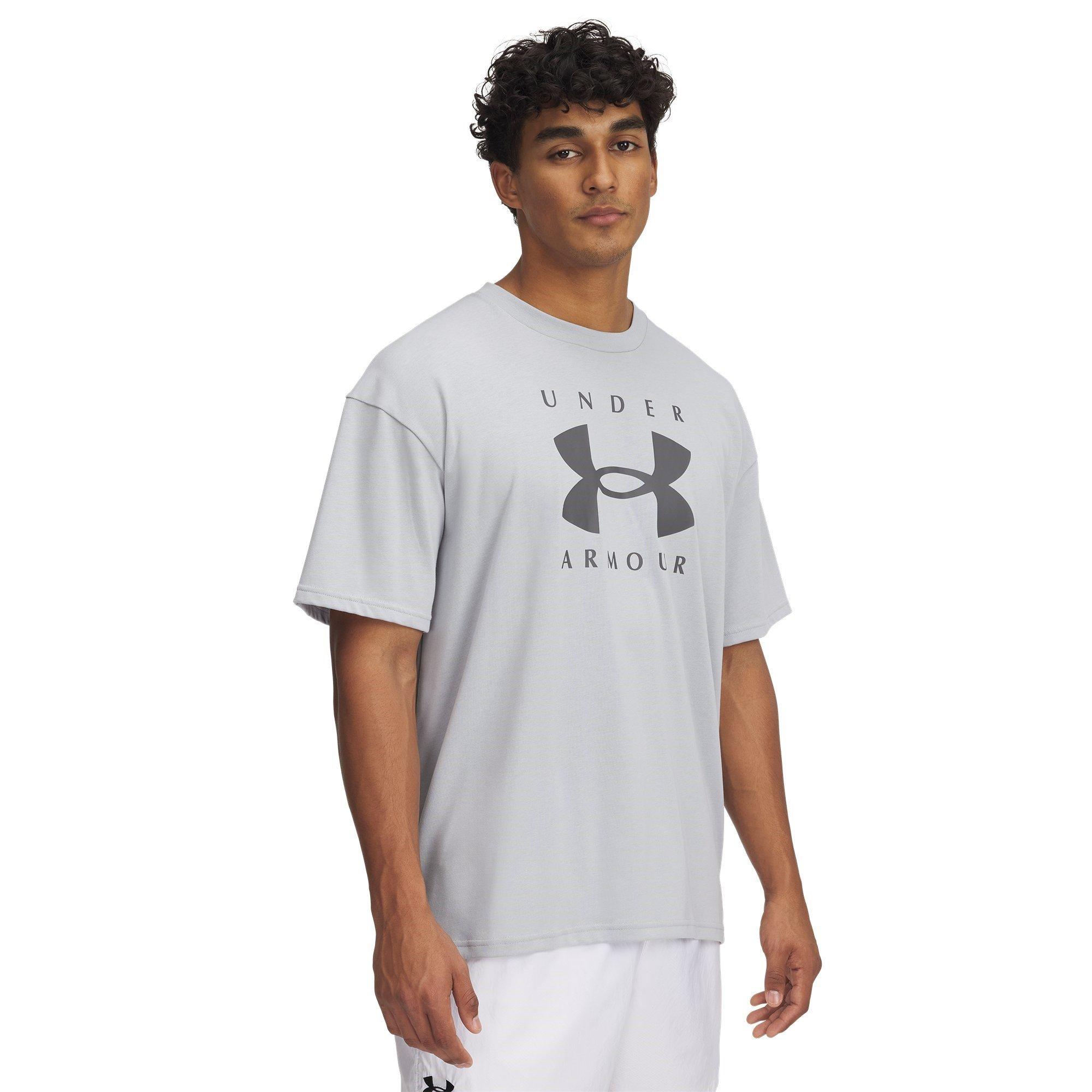 Grey - Under Armour - Men's Heavyweight Branded Short-Sleeve T-Shirt - 1
