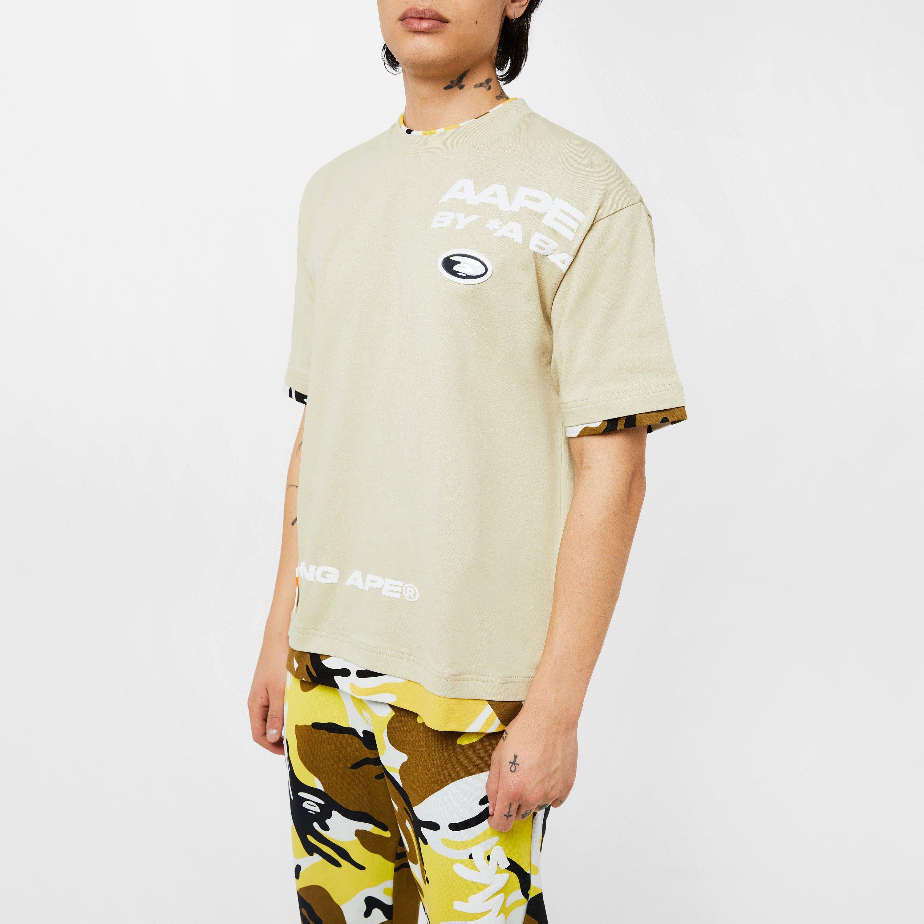 Ivory/Yell IVE - AAPE - Men's Camo Hem T-Shirt - 1