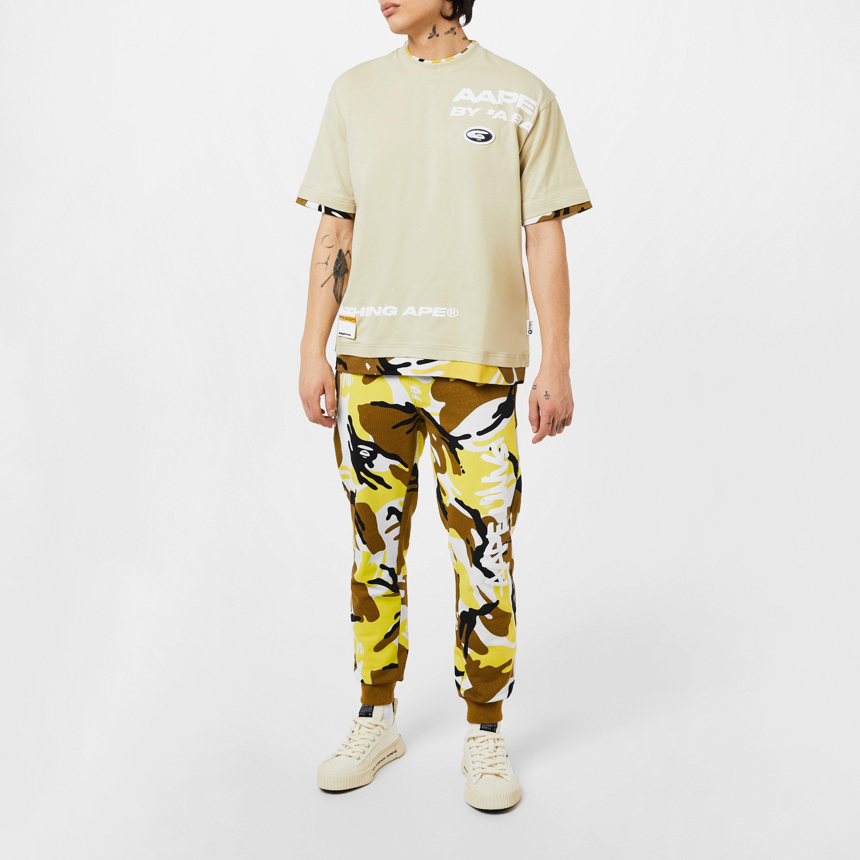 Ivory/Yell IVE - AAPE - Men's Camo Hem T-Shirt - 2
