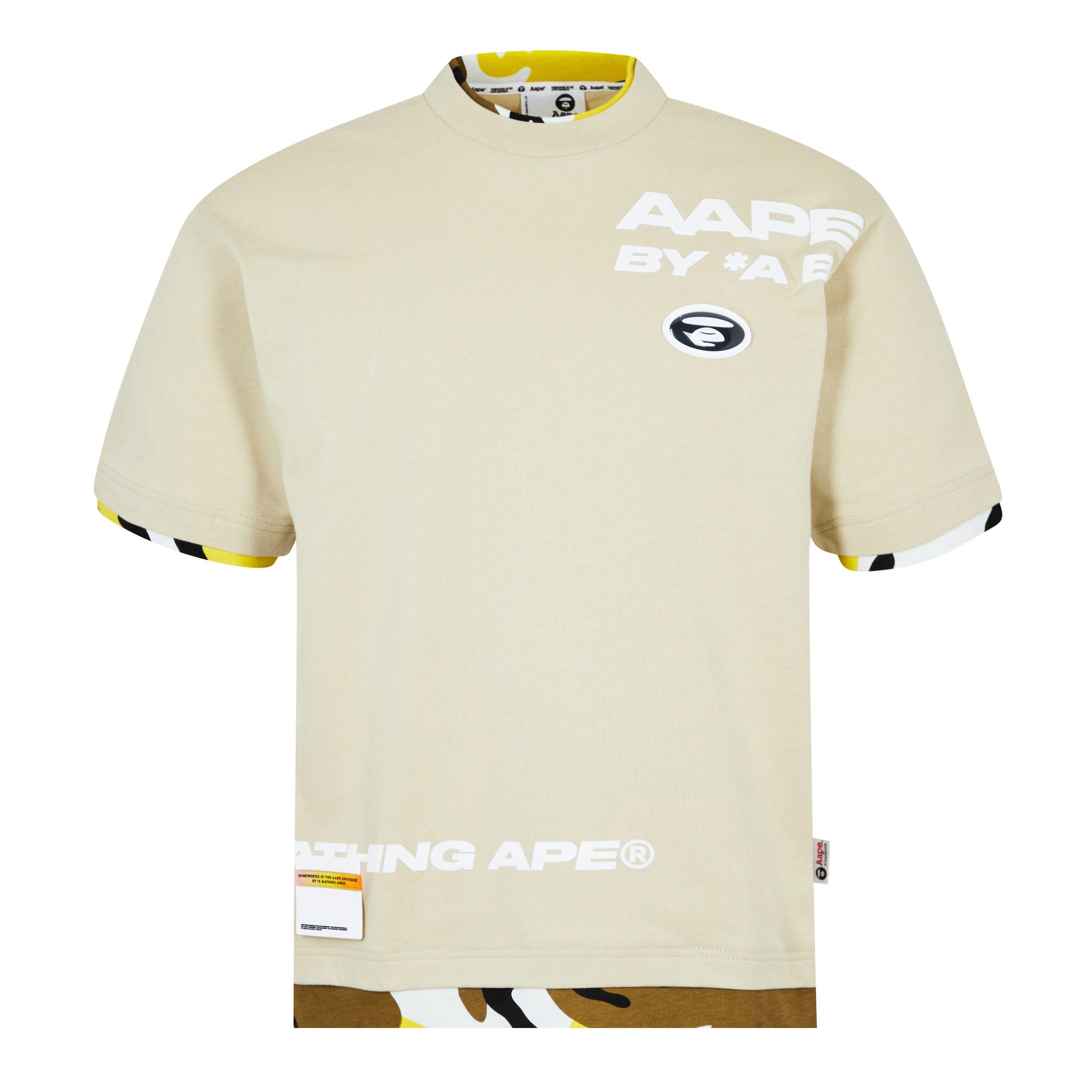 Ivory/Yell IVE - AAPE - Men's Camo Hem T-Shirt - 4