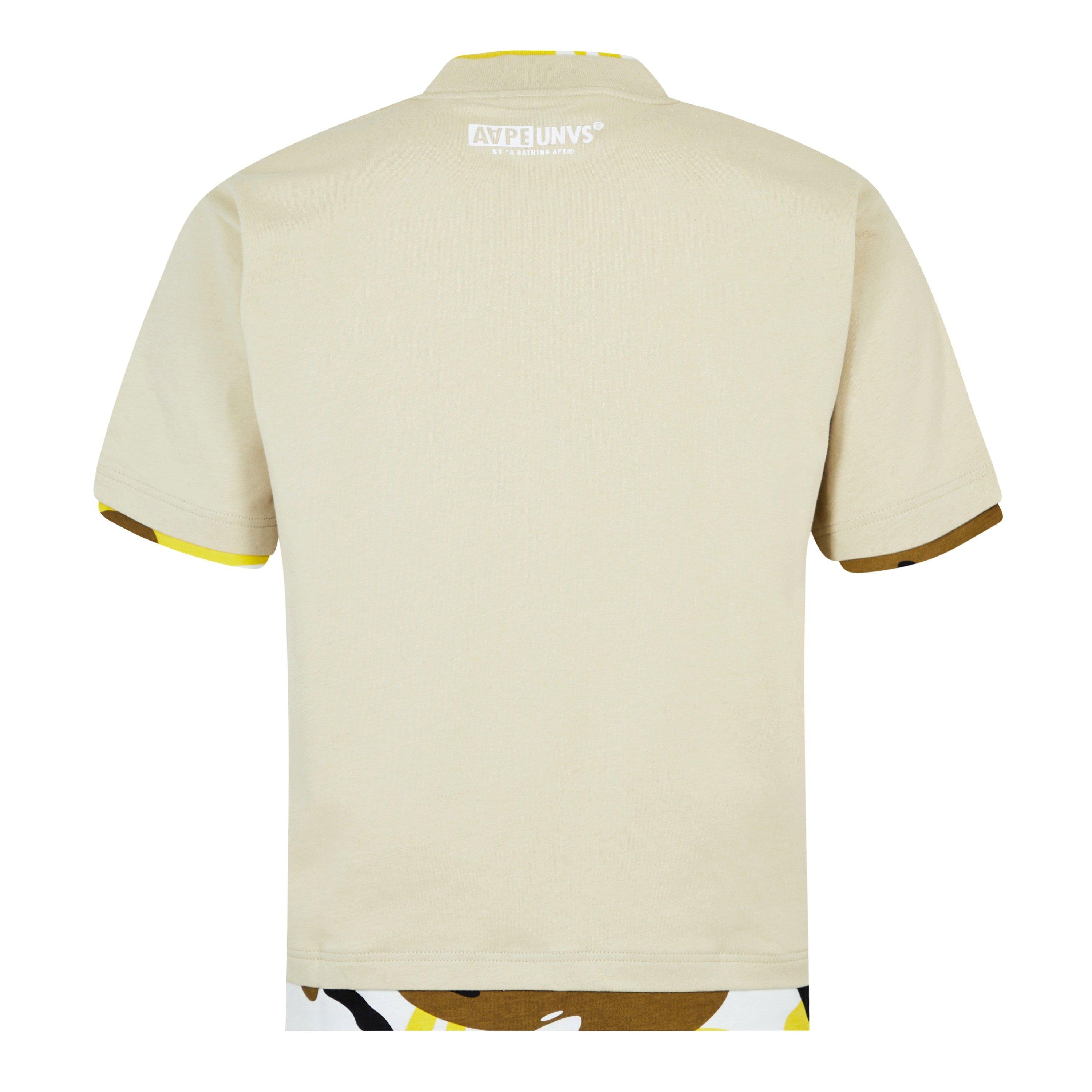 Ivory/Yell IVE - AAPE - Men's Camo Hem T-Shirt - 5