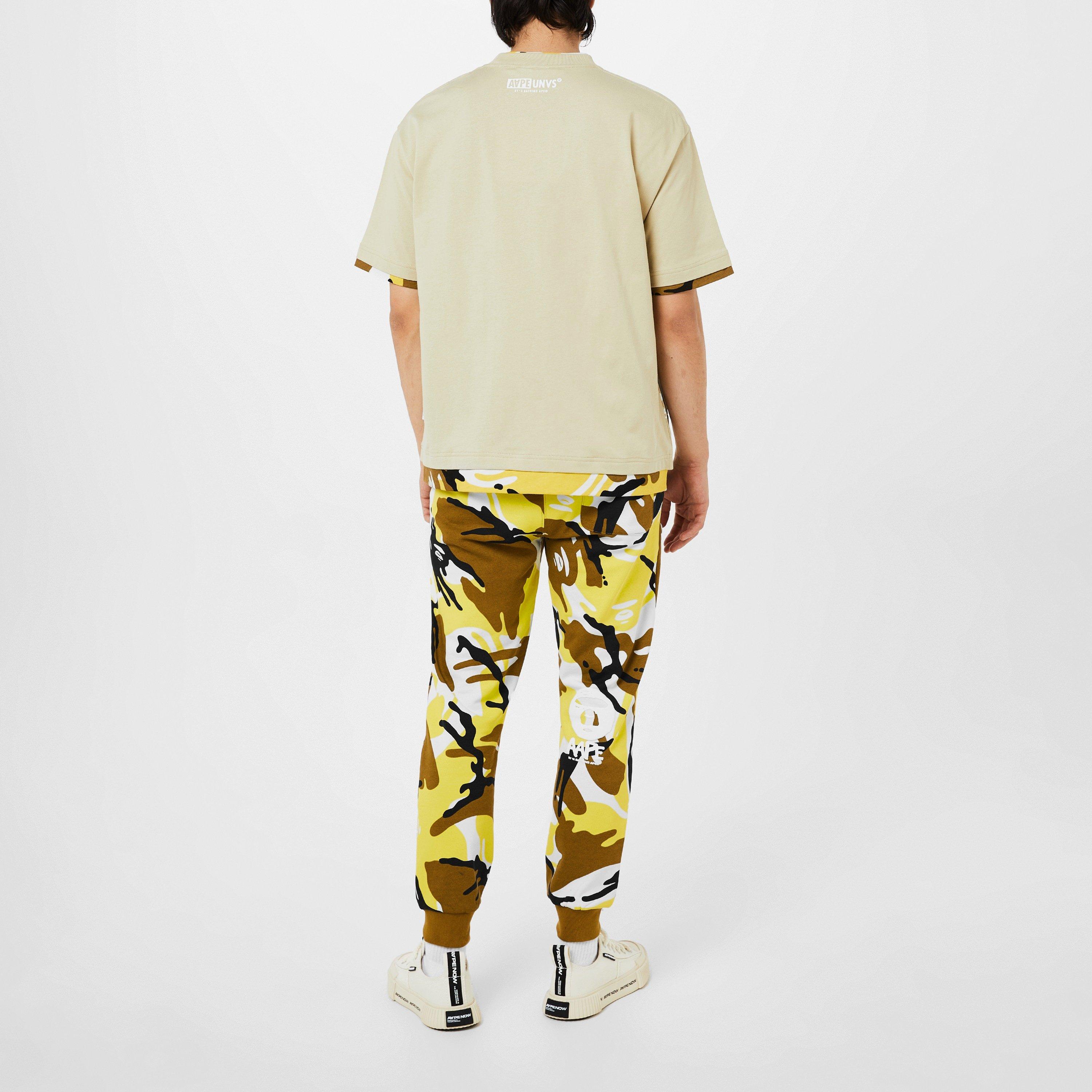 Ivory/Yell IVE - AAPE - Men's Camo Hem T-Shirt - 3