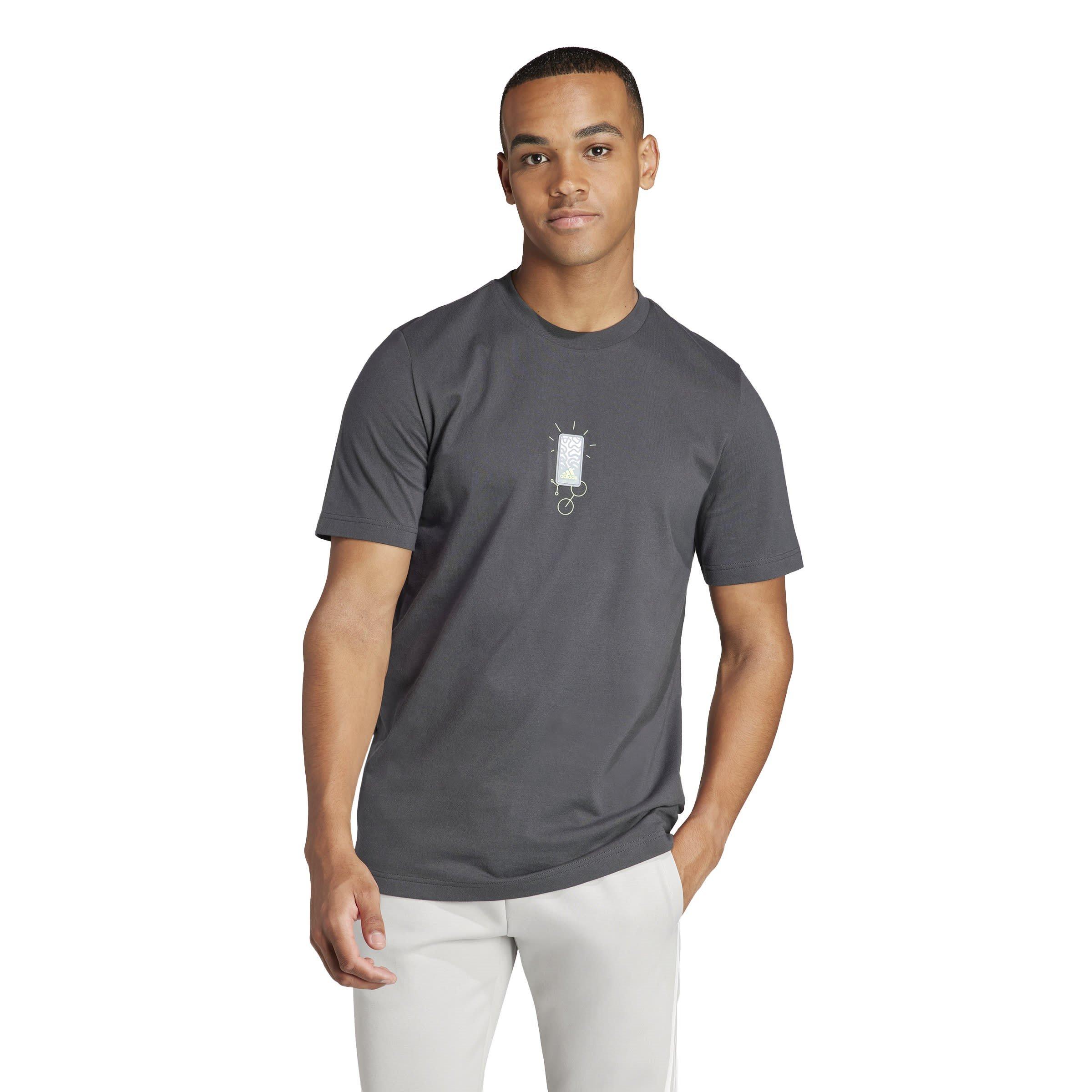 Grijs - adidas - Molded Linear Graphic T-Shirt Mens - 2