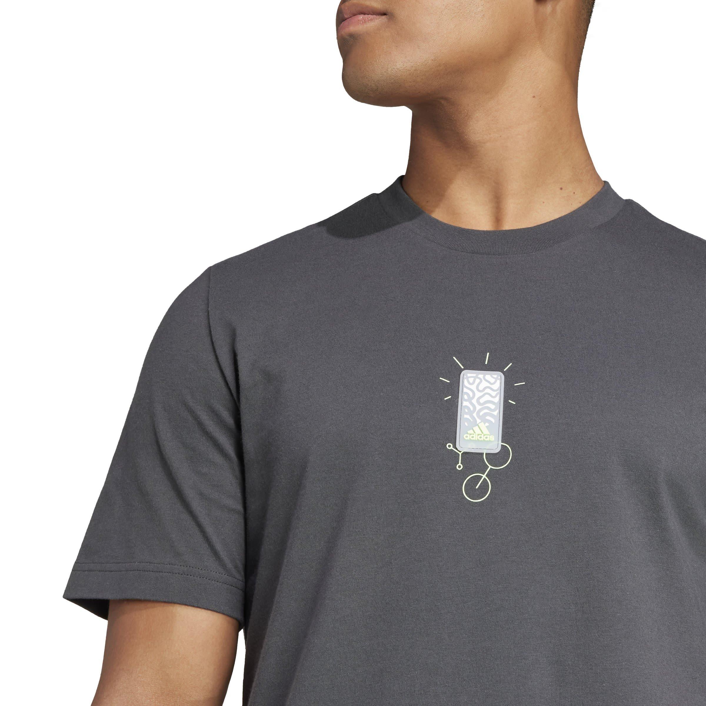 Grijs - adidas - Molded Linear Graphic T-Shirt Mens - 5