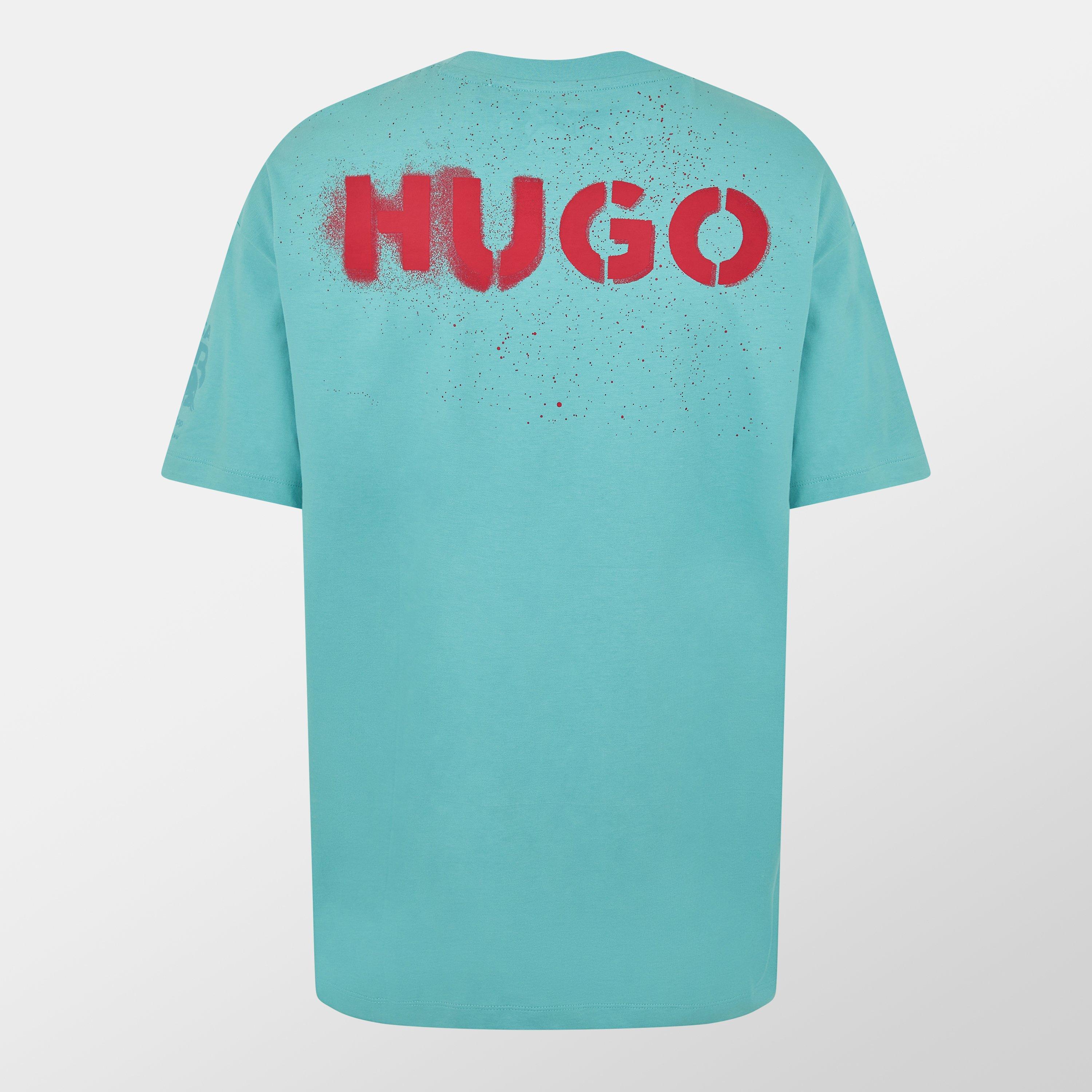 Turquoise/Aqua - Hugo - Men's Miami Print Regular Fit T-Shirt - 2