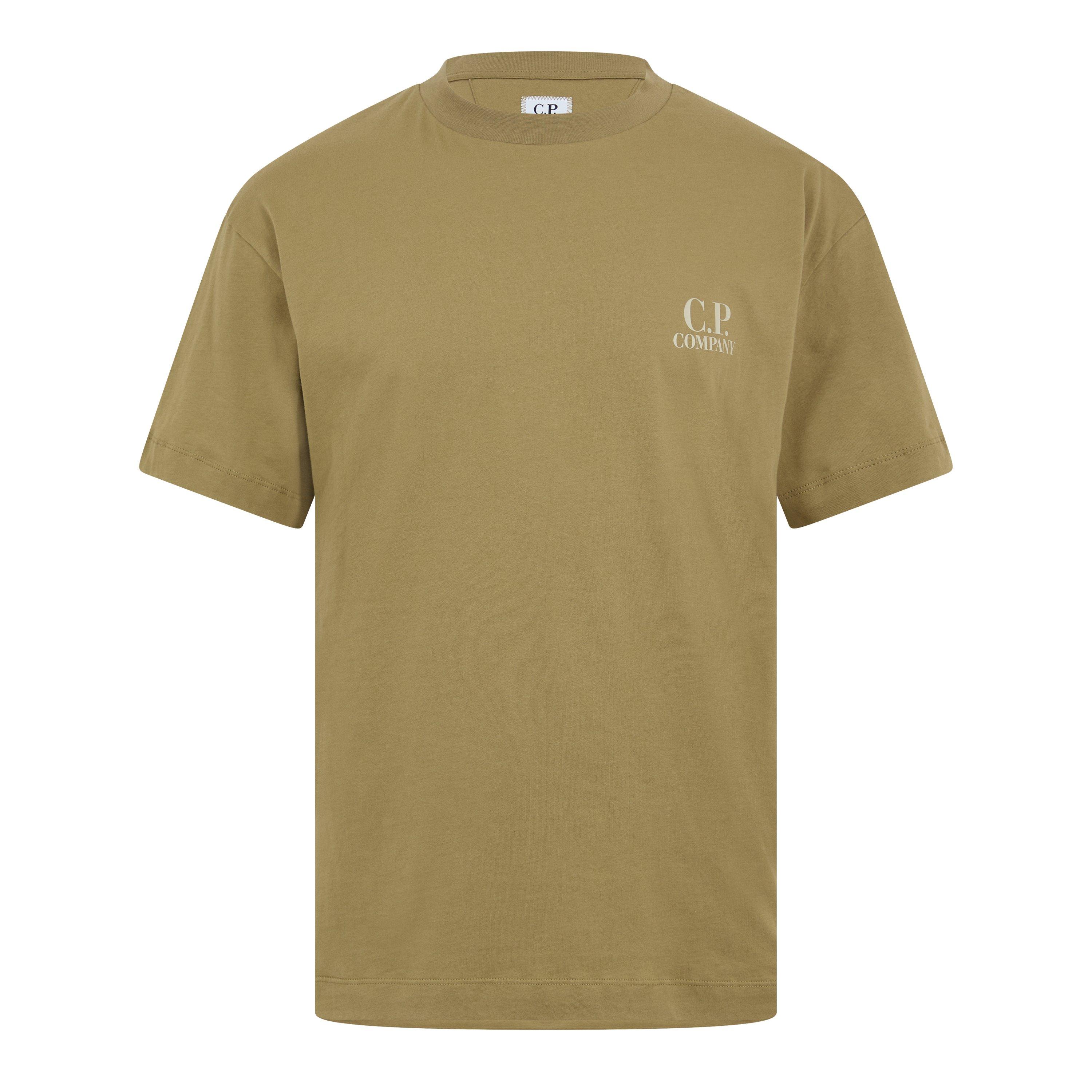 CP Company Double Logo Tee - Dried Herb 644 - Size XS (44)