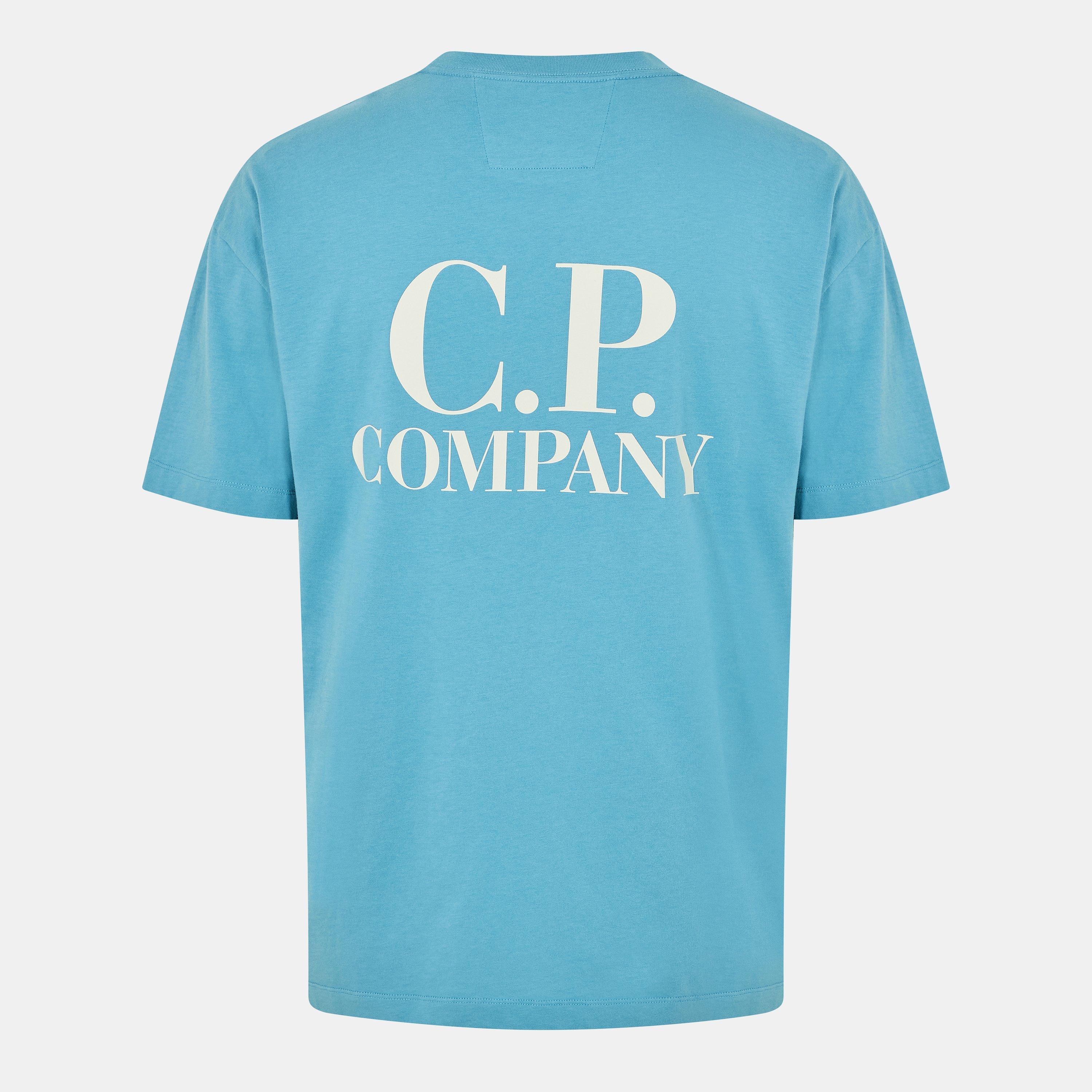 Aegean Blue 815 - CP Company - Double Logo Tee - 2