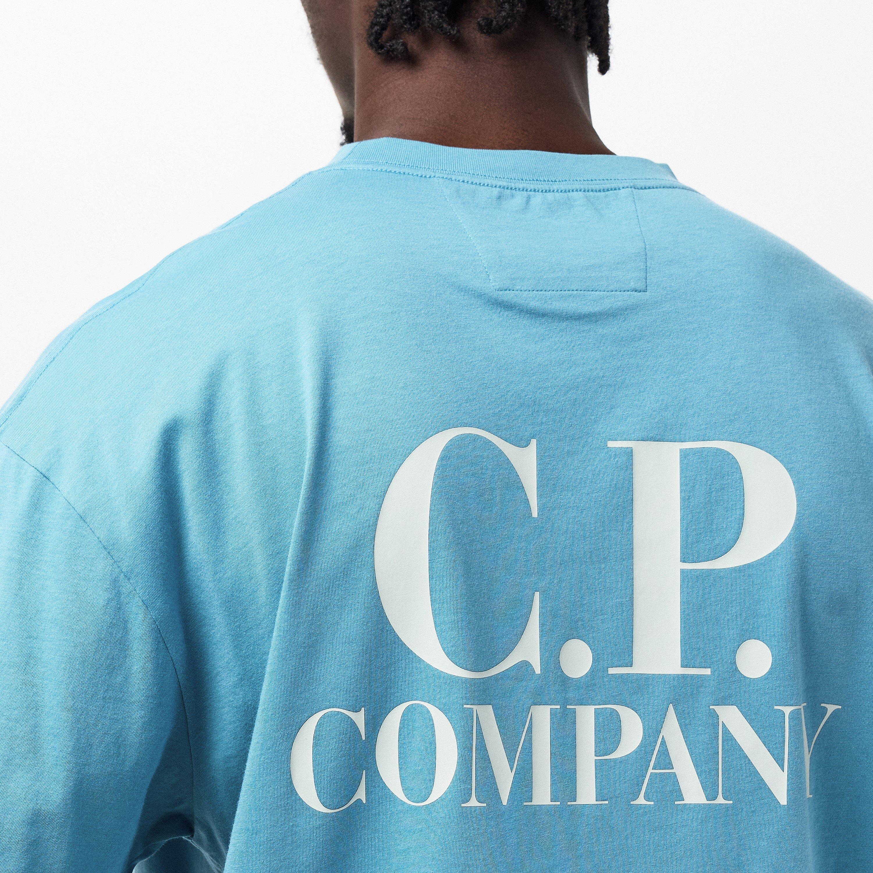 Aegean Blue 815 - CP Company - Double Logo Tee - 5