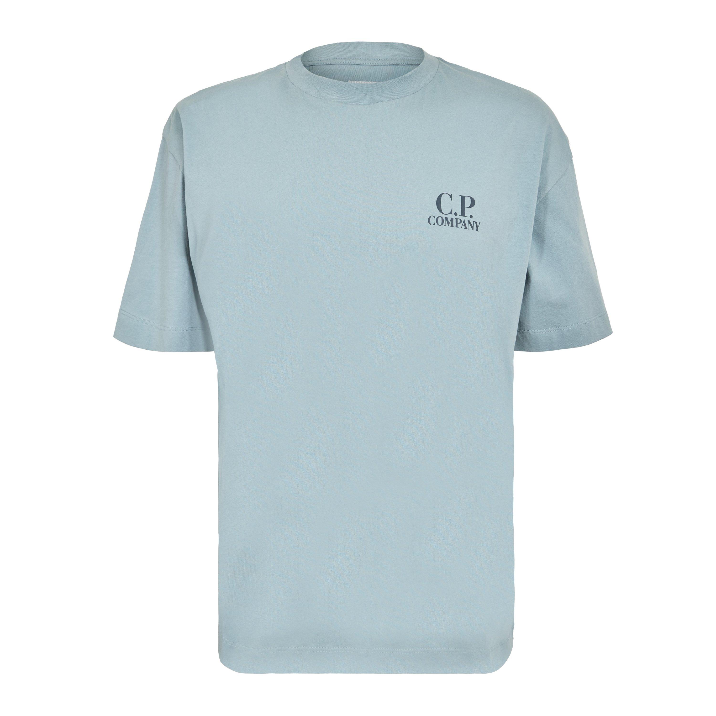 Cp Company Men's Double Logo Tee - Silver Blue 809 - XS (44)