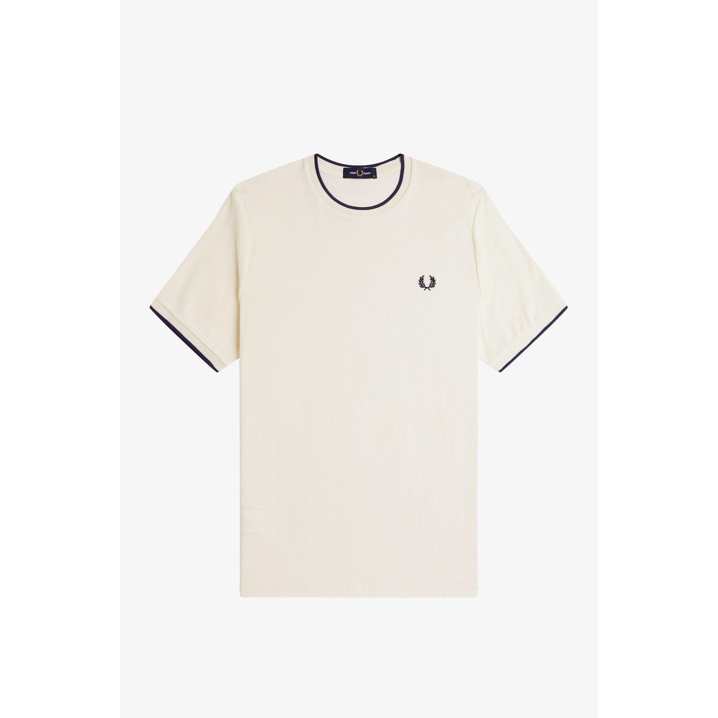Ecru 560 - Fred Perry - Men's Crepe Pique T-Shirt - 1