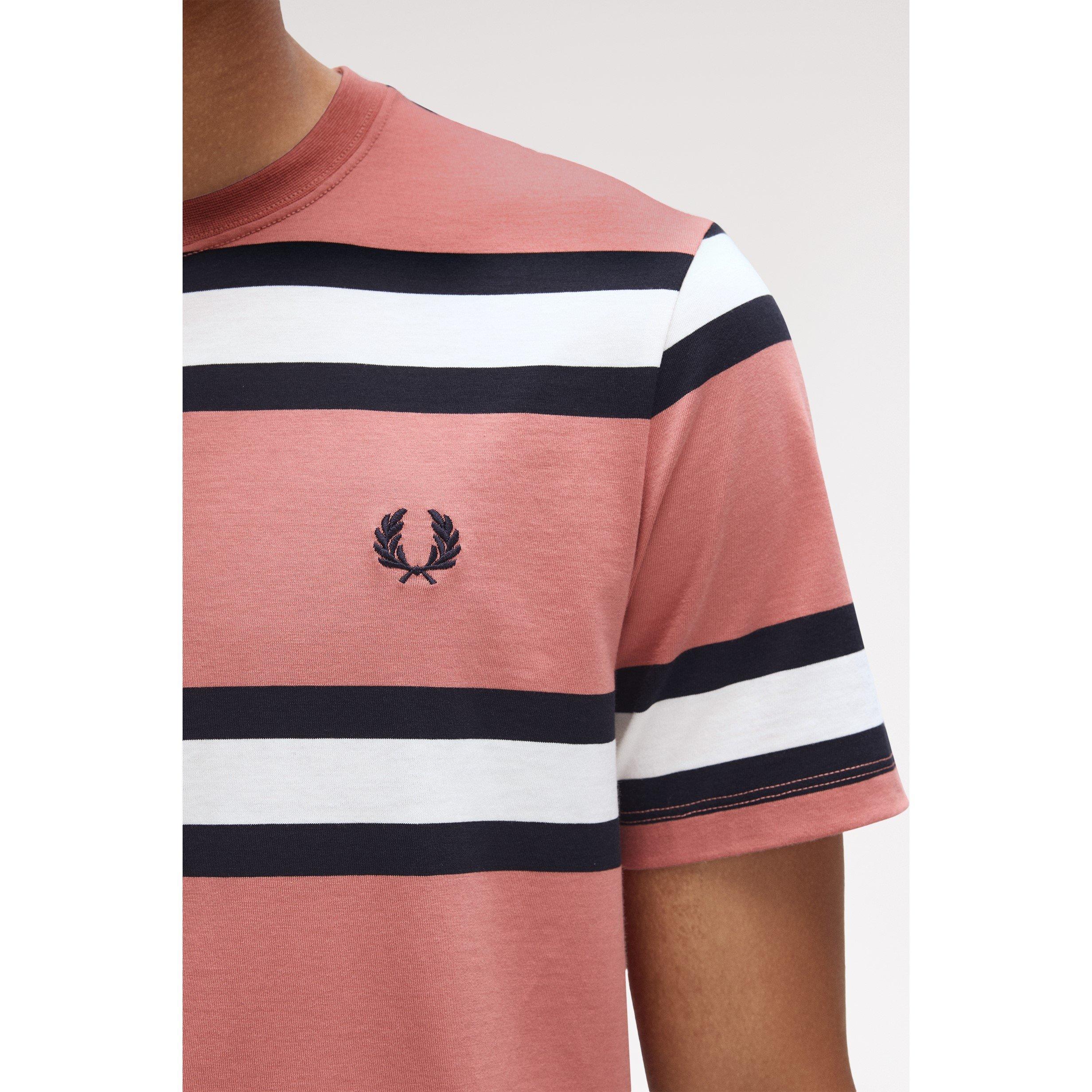 Putty Pink X90 - Fred Perry - Men's Bold Stripe Regular Fit T-Shirt - 4