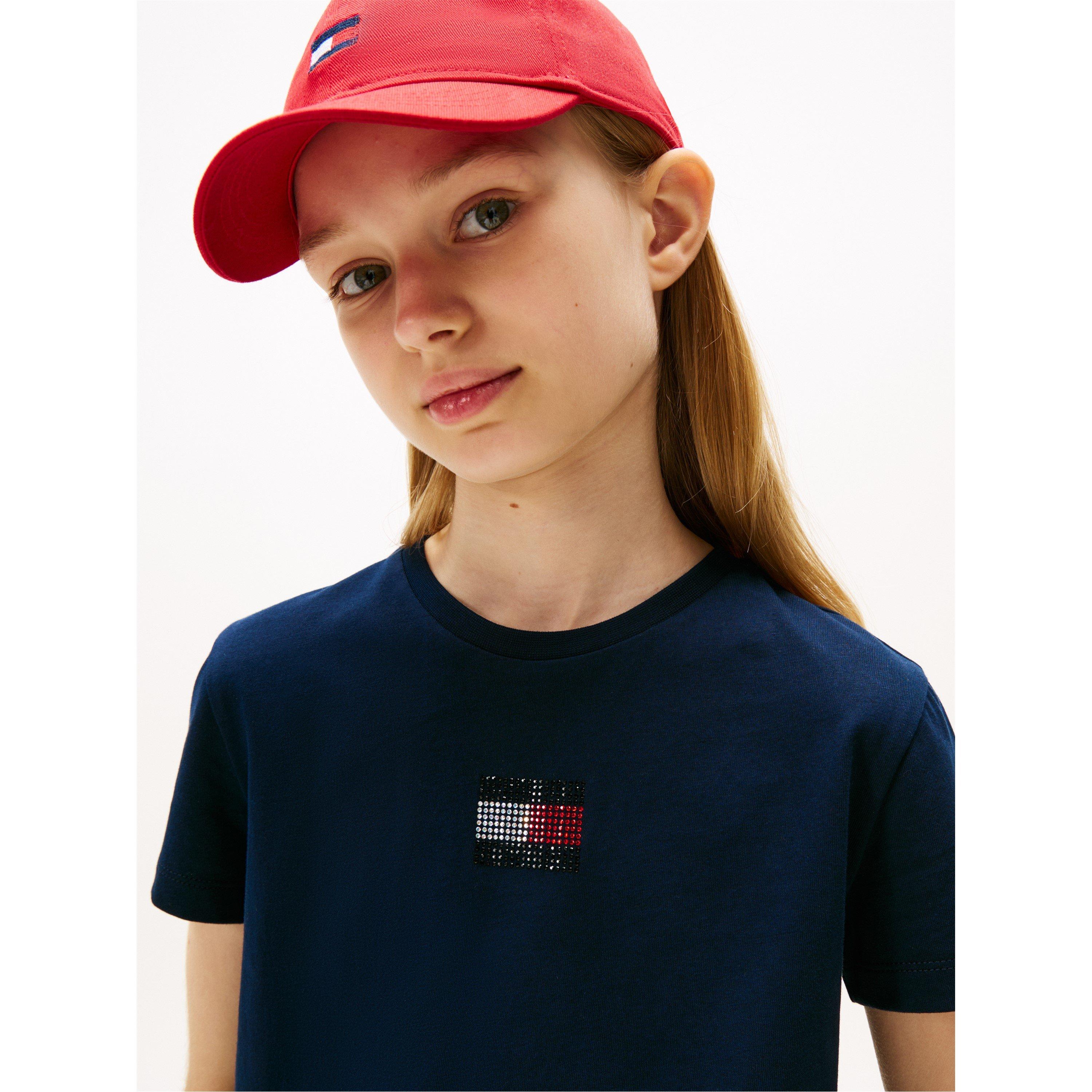 Blu Notte C1G - Tommy Hilfiger - Kids' Diamante Regular Fit T-Shirt - 5