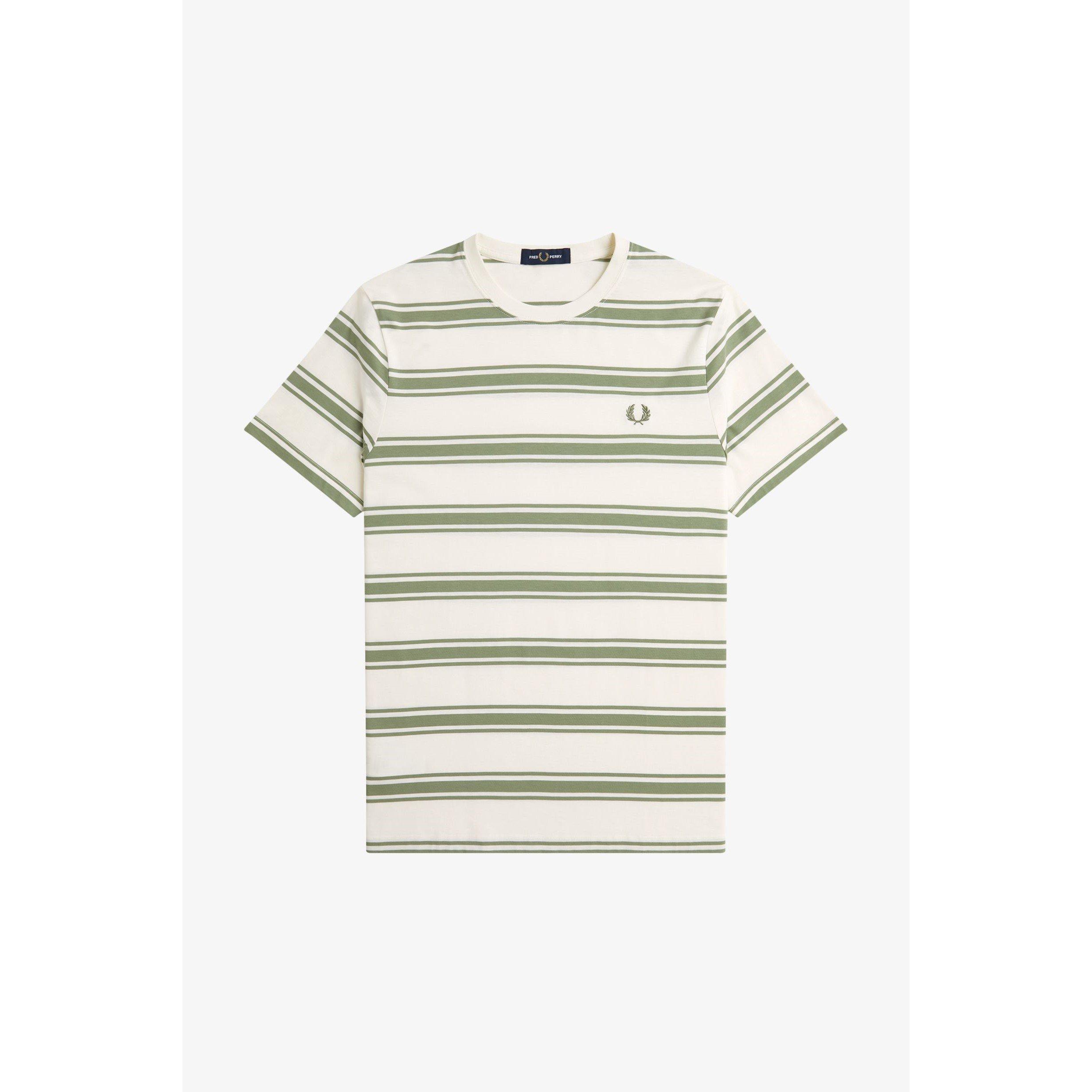 Light Ecru 760 - Fred Perry - Men's Fine Stripe Regular Fit T-Shirt - 1