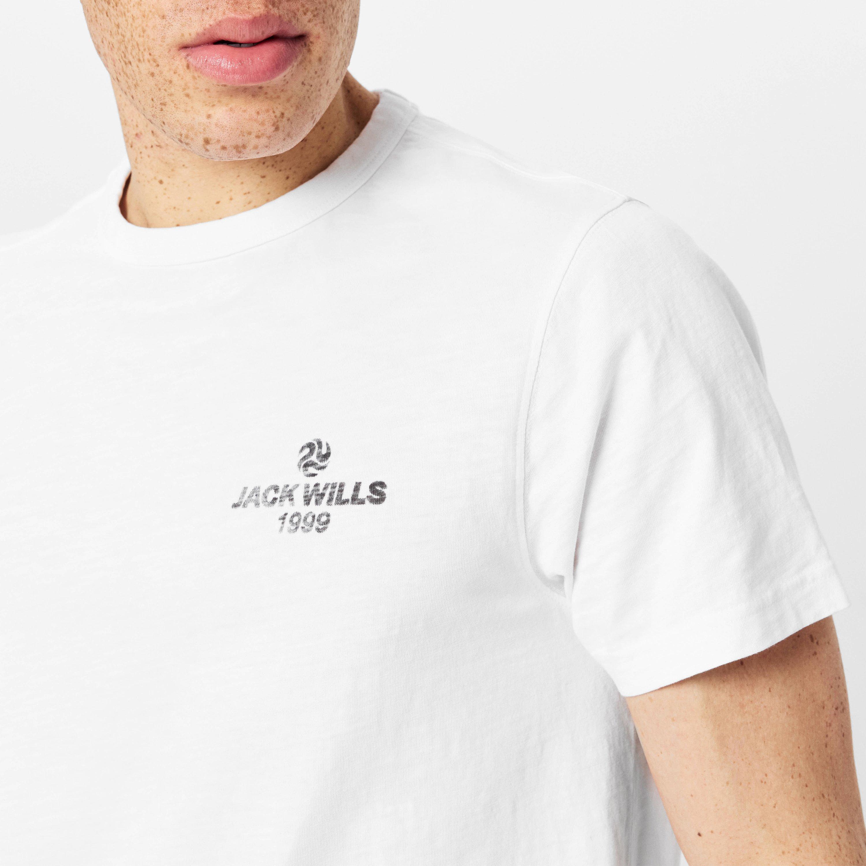 Weiß - Jack Wills - JW Reverse Print Regular Fit T-Shirt - 3