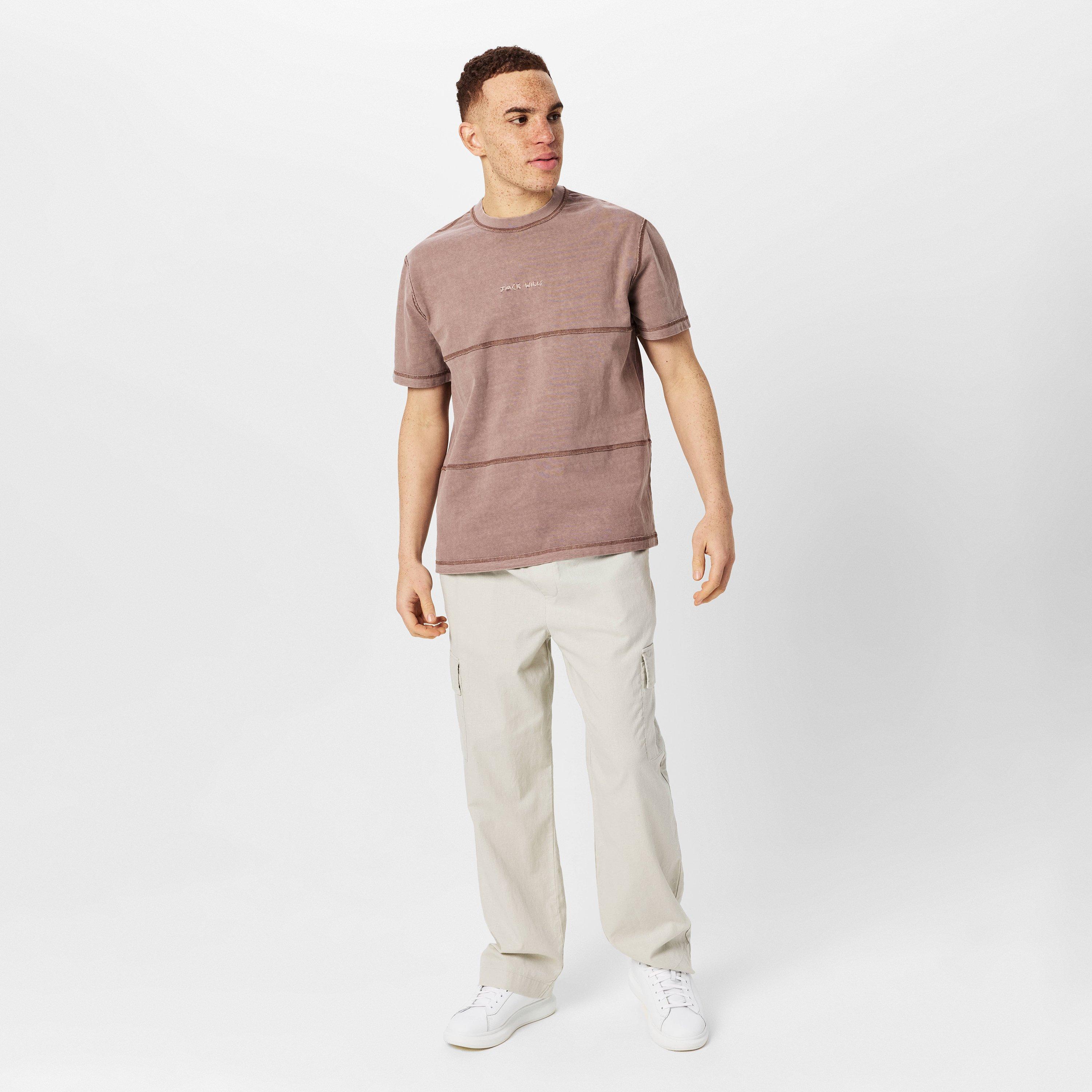 Brick Pink - Jack Wills - JW Garment Dye Regular Fit T-Shirt - 4