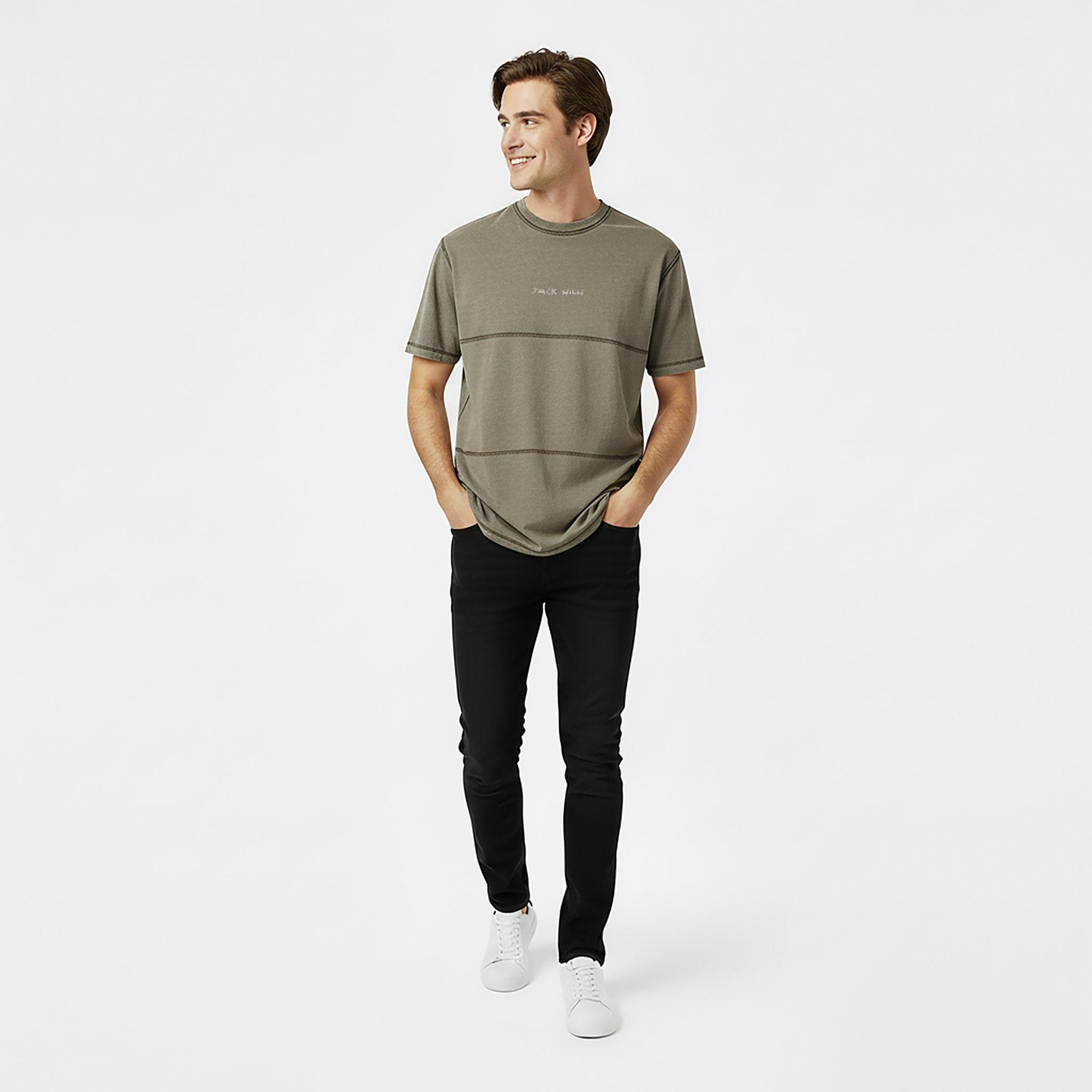 Smokey Olive - Jack Wills - Men's JW Garment Dye Regular Fit T-Shirt - 5