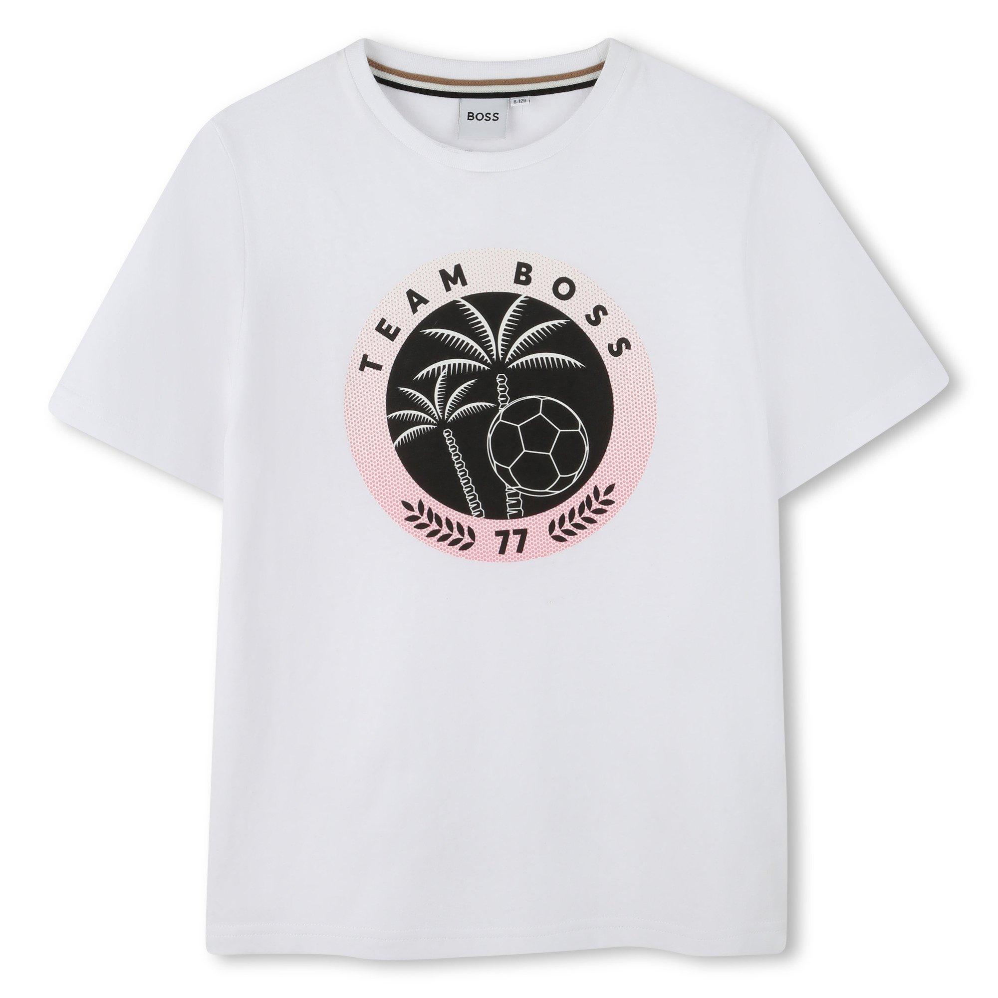 Boss Boys Kids' Palm Logo T-Shirt - White 10P - 8Y