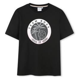 Boss Palm Logo T Shirt Juniors