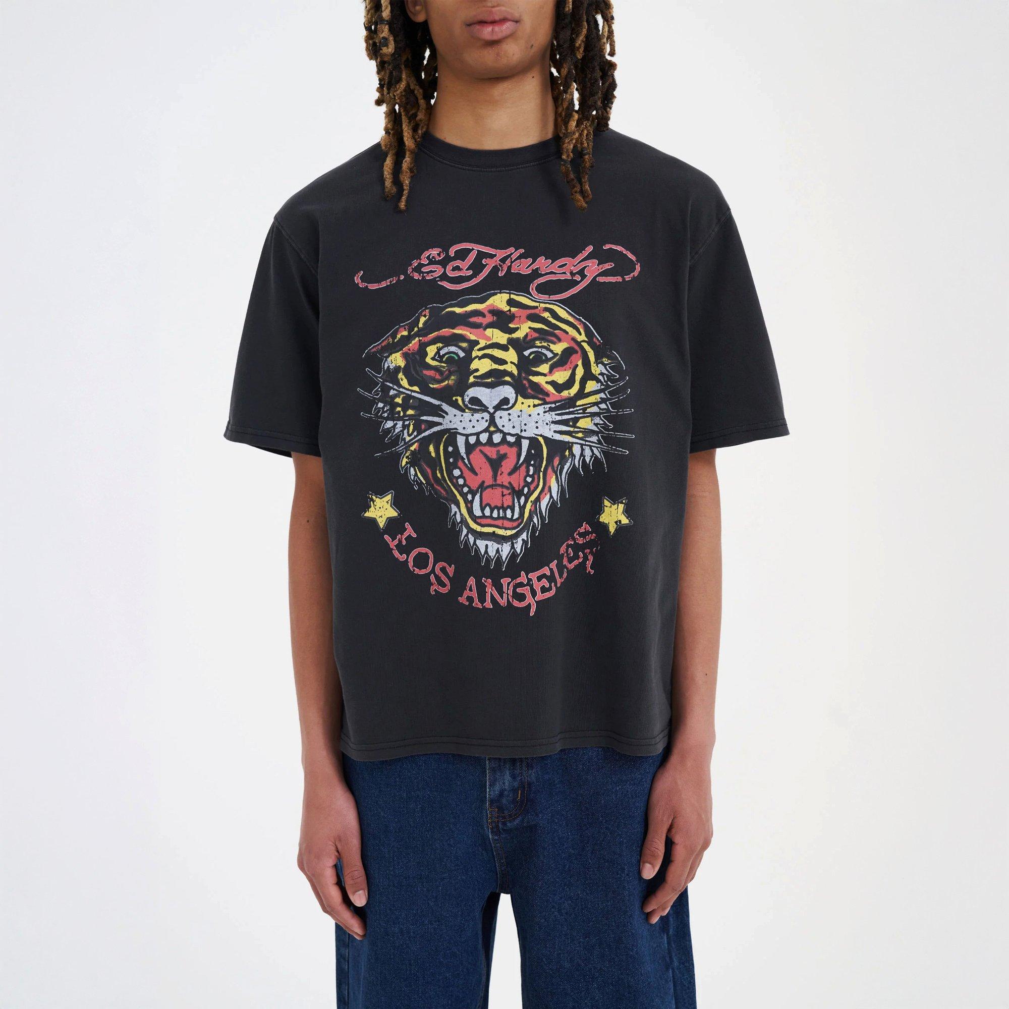 Ed Hardy Men's La Tiger Vintage Oversized T-Shirt