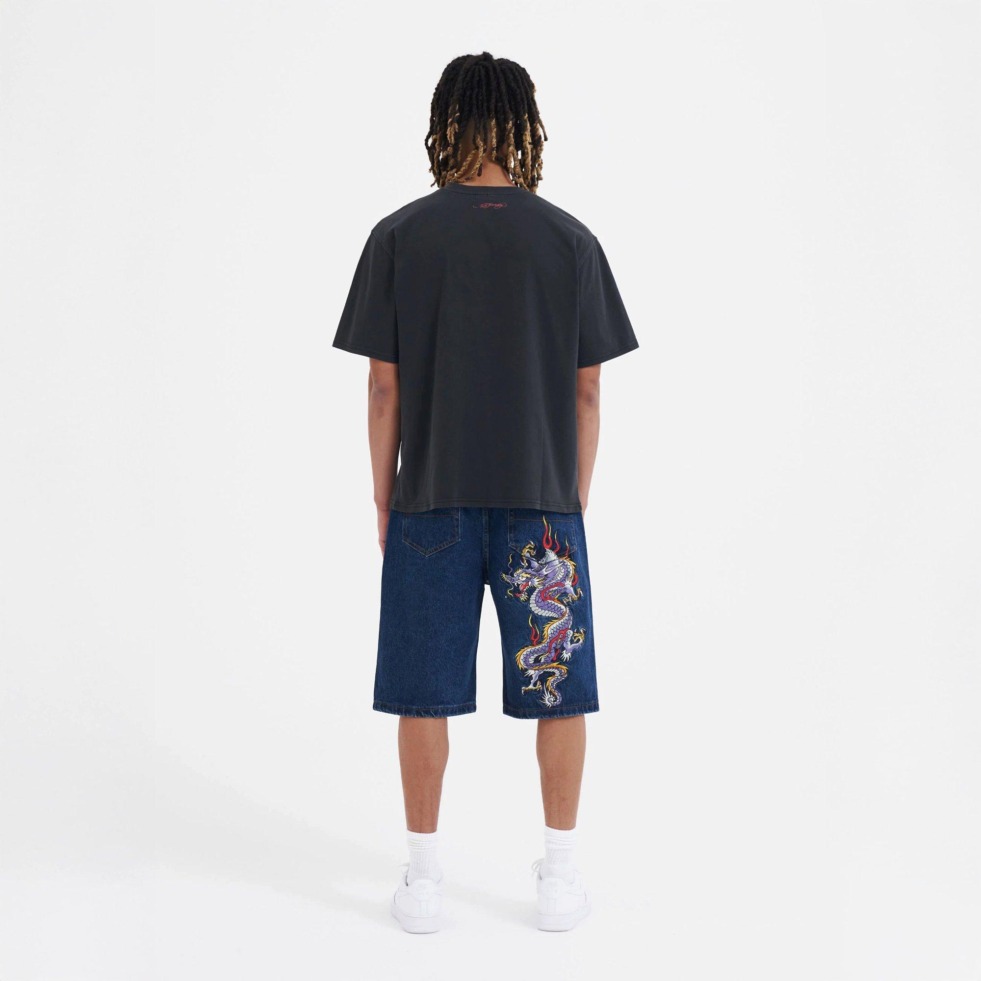 Black - Ed Hardy - Men's La Tiger Vintage Oversized T-Shirt - 3