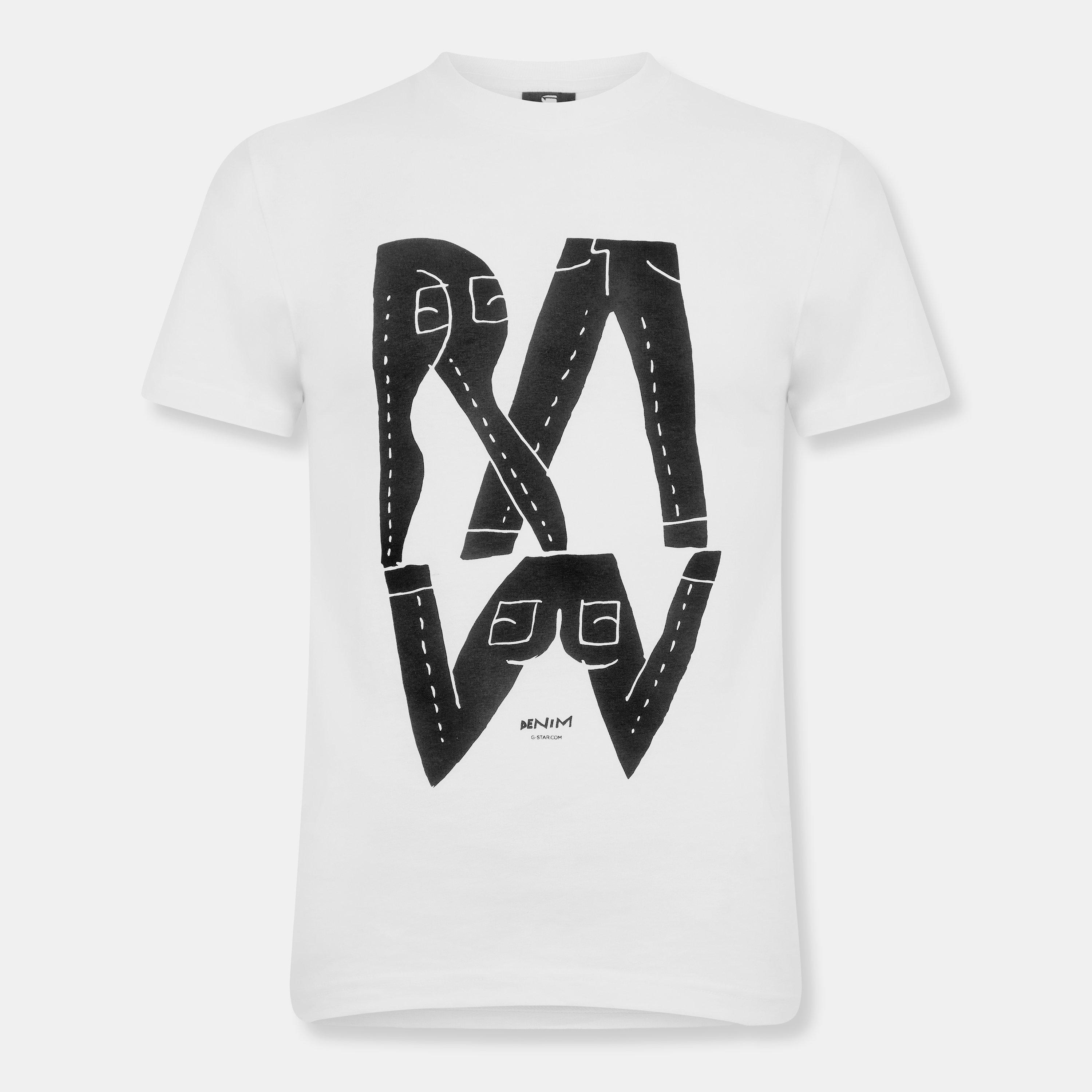 Weiß - G Star - Raw Denim Illustration T-Shirt - 1
