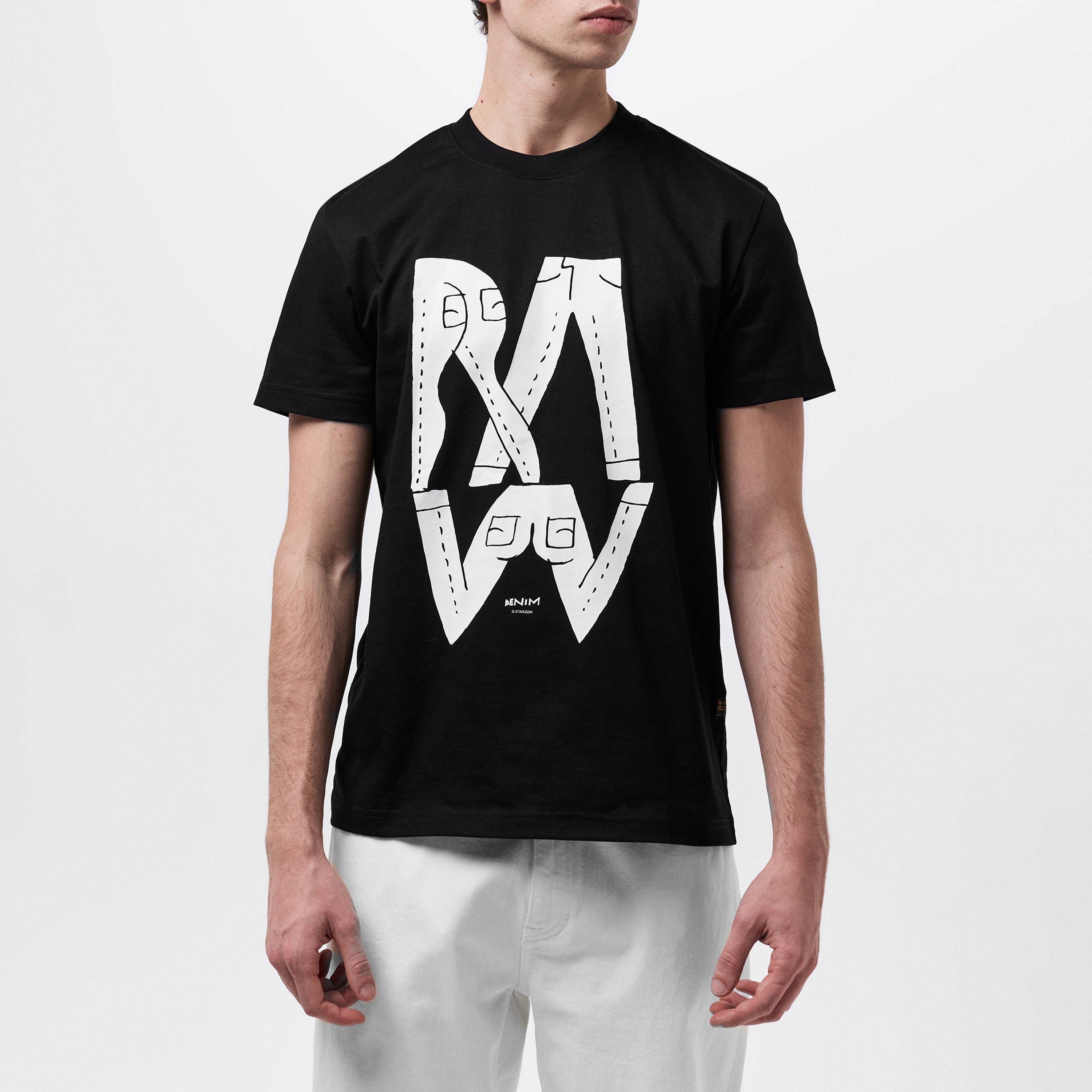 Dk Black - G Star - Raw Denim Illustration T-Shirt - 3