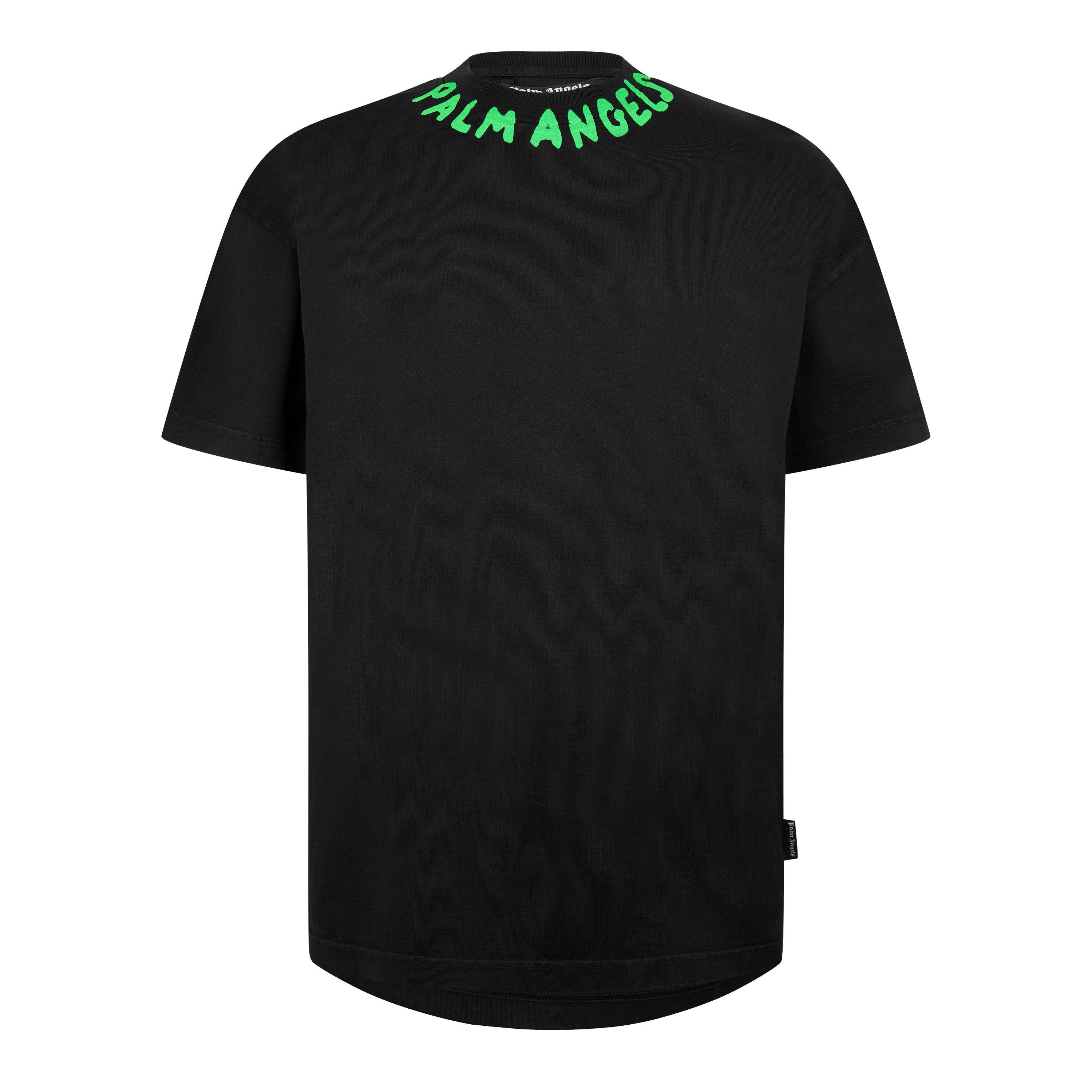 Black - Palm Angels - Neck Logo T-Shirt - 7