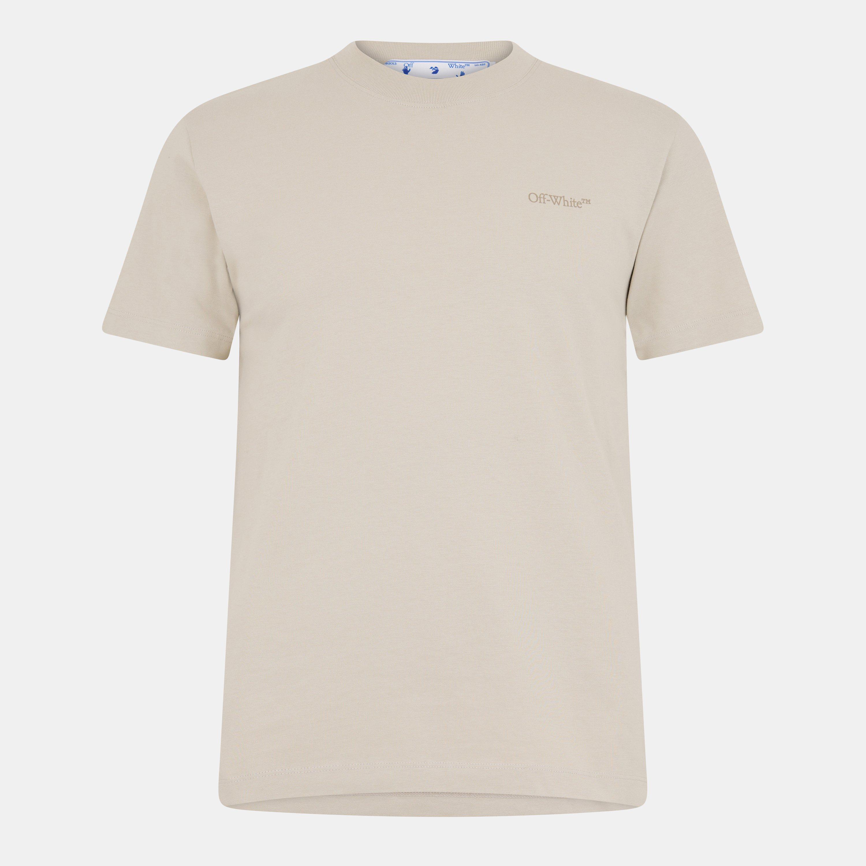 Off White Men's Arrow Short-Sleeve T-Shirt, Signature Arrows Motif - Beige - XS
