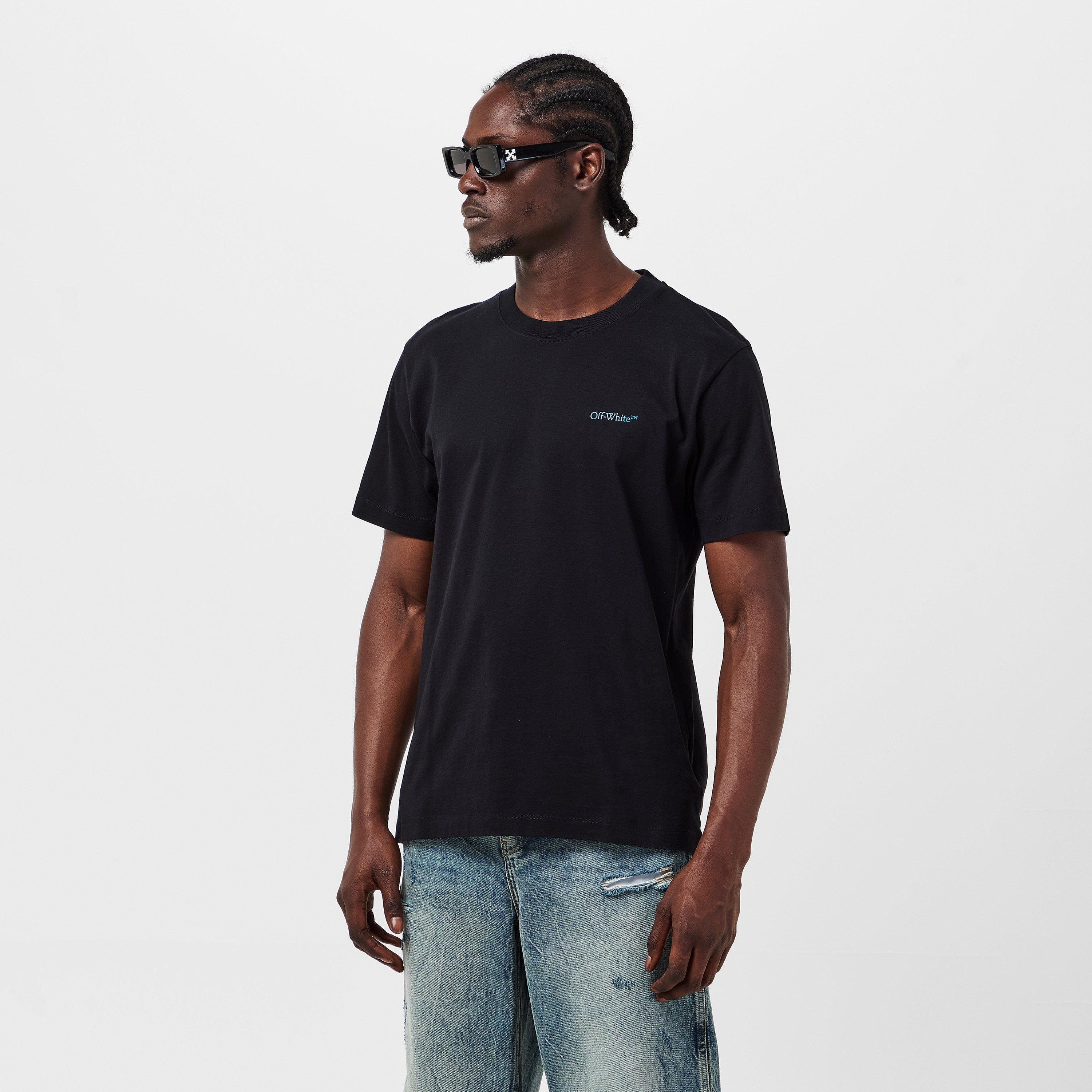 Black/Blue - Off White - Men's Arrow Short-Sleeve T-Shirt, Signature Arrows Motif - 3