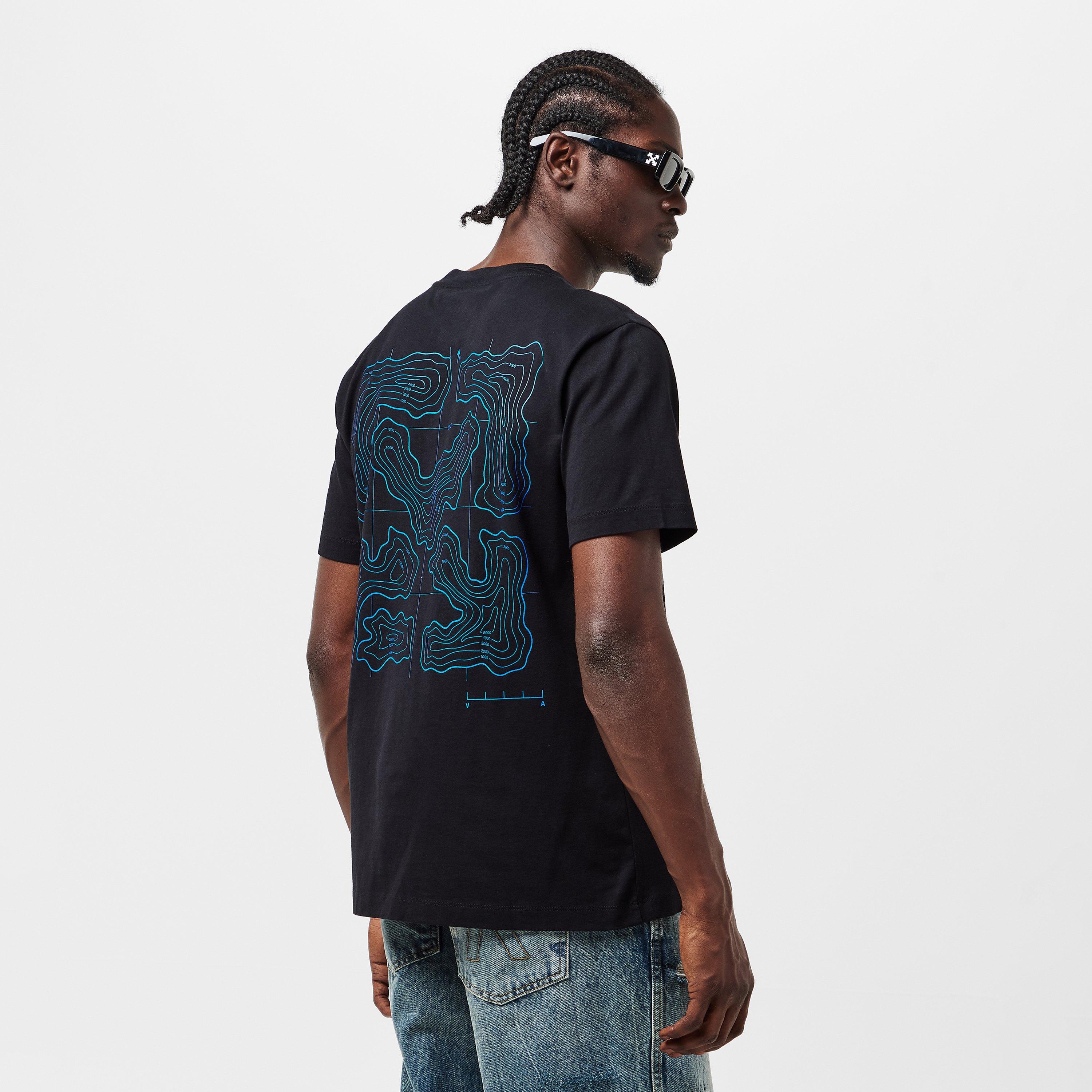 Black/Blue - Off White - Men's Arrow Short-Sleeve T-Shirt, Signature Arrows Motif - 4