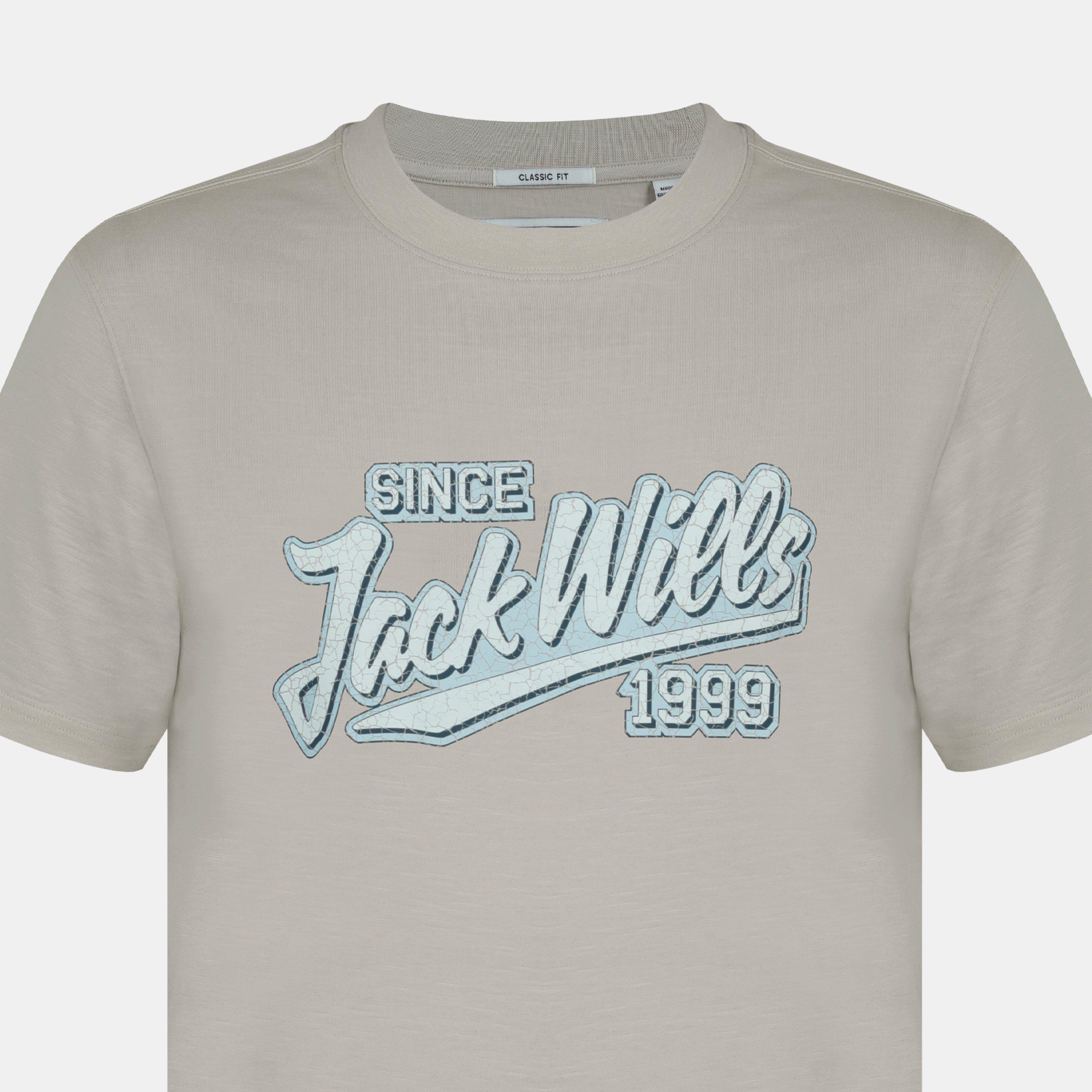 Beige - Jack Wills - Men's Retro Graphic Cotton Short Sleeve Crew Neck T-Shirt - 4