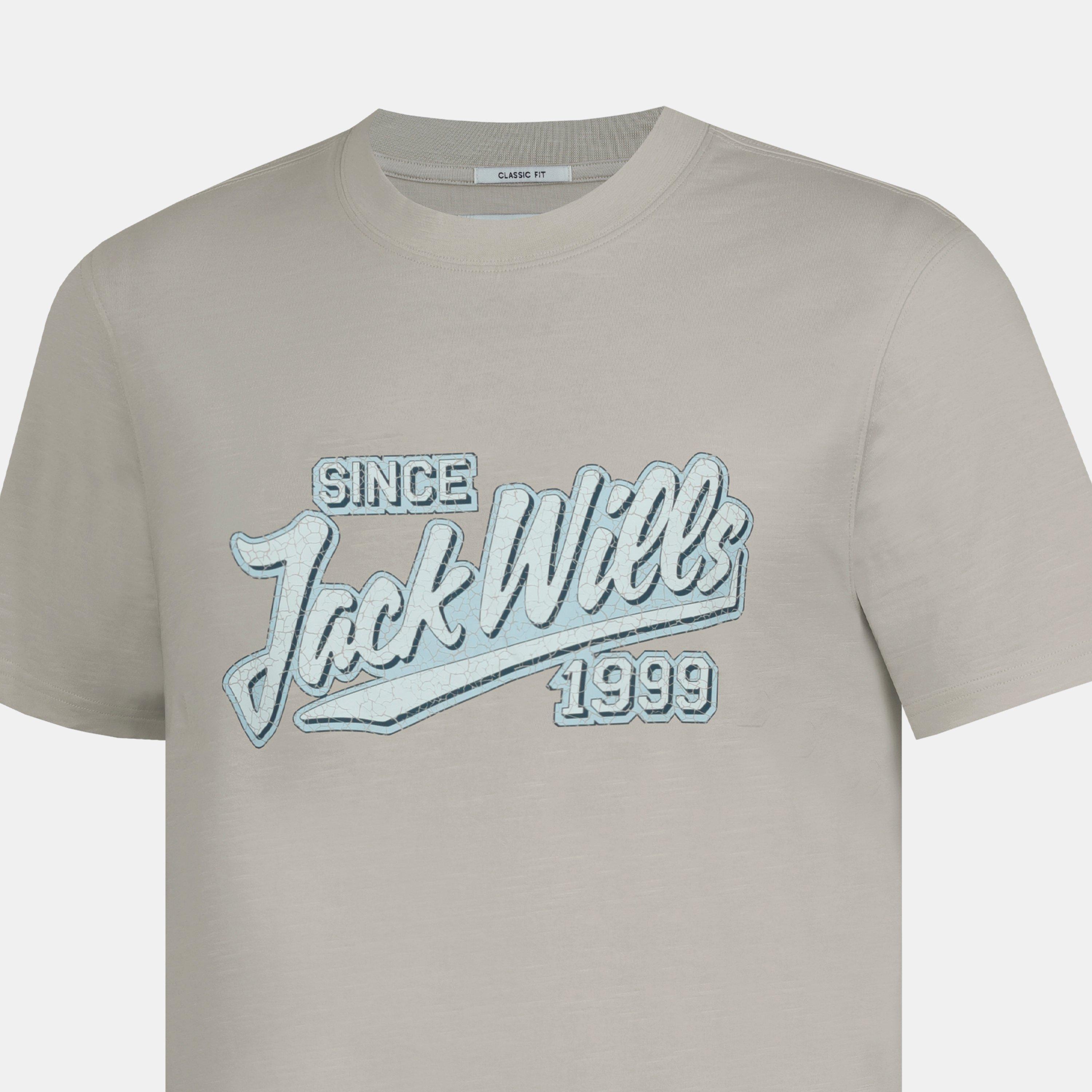 Beige - Jack Wills - Men's Retro Graphic Cotton Short Sleeve Crew Neck T-Shirt - 5