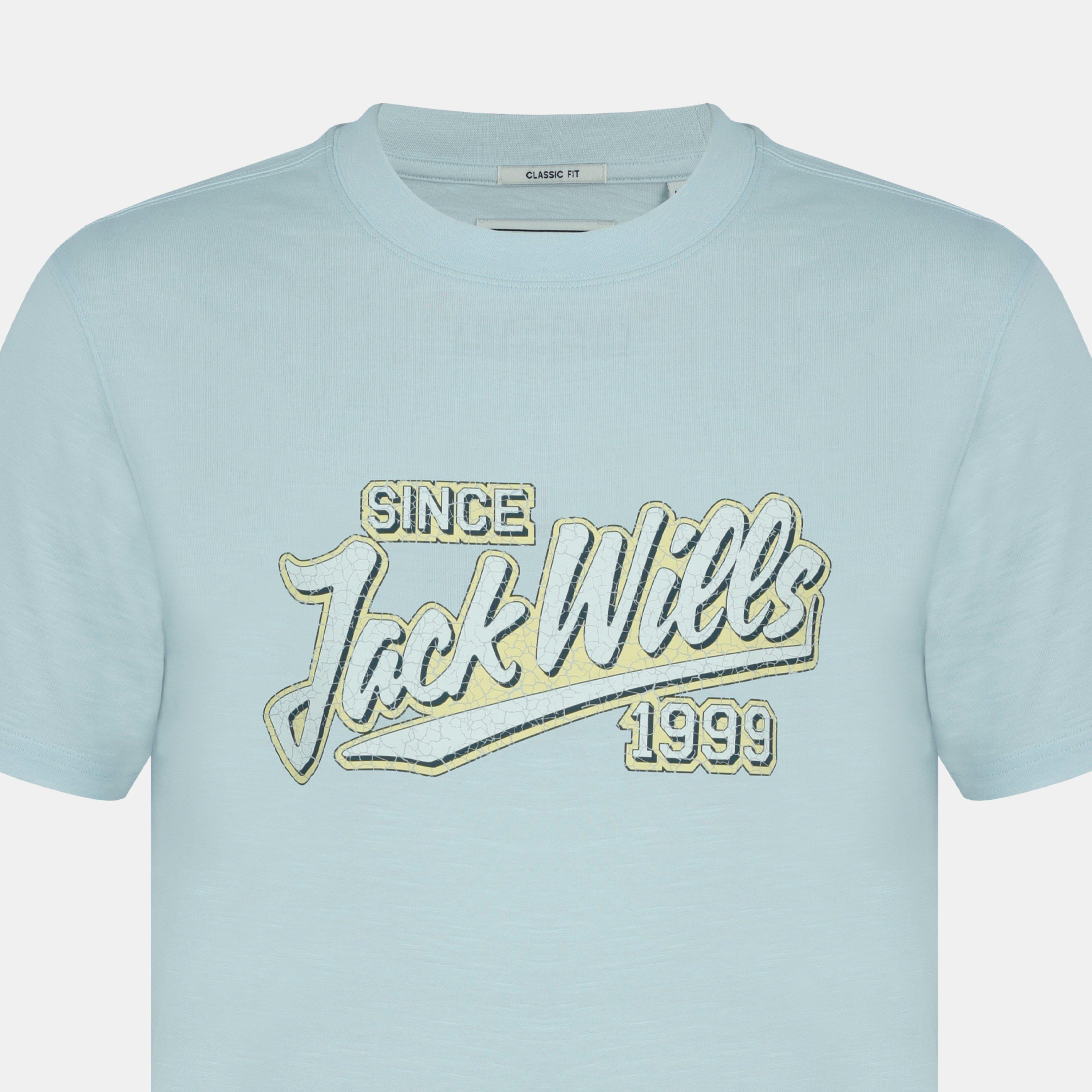Babyblau - Jack Wills - Men's Retro Graphic Cotton Short Sleeve Crew Neck T-Shirt - 4