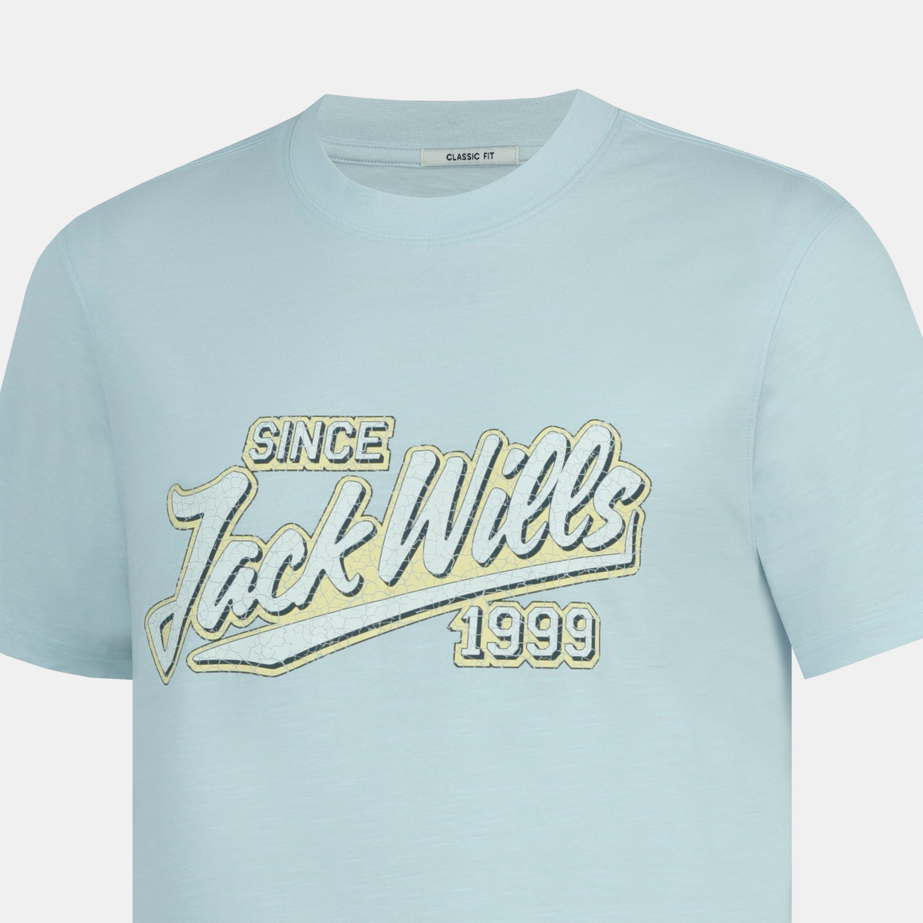 Babyblau - Jack Wills - Men's Retro Graphic Cotton Short Sleeve Crew Neck T-Shirt - 5