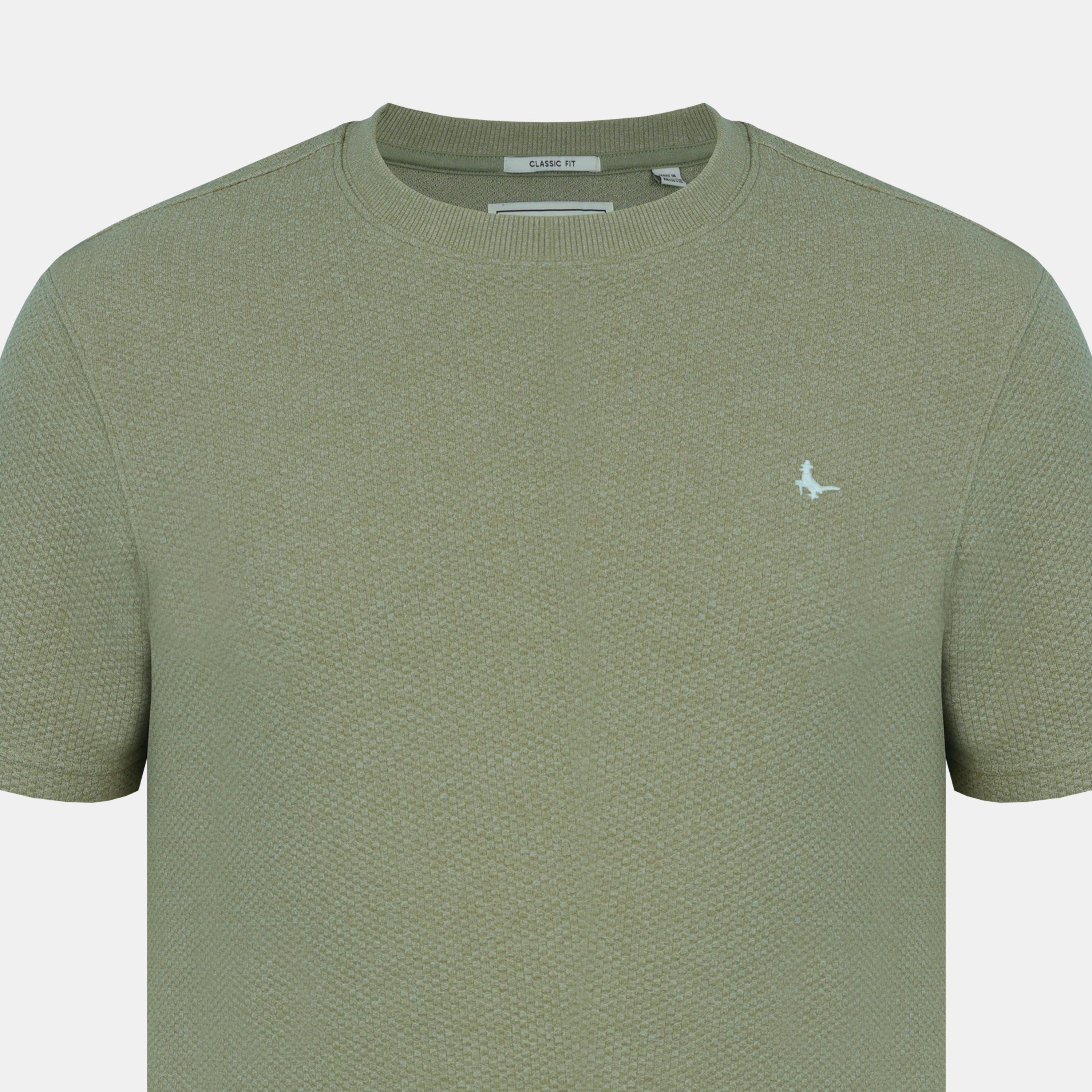 Salbeigrün - Jack Wills - Men's JW Bubble Texture Cotton Short Sleeve Crew Neck Oversized T-Shirt - 4