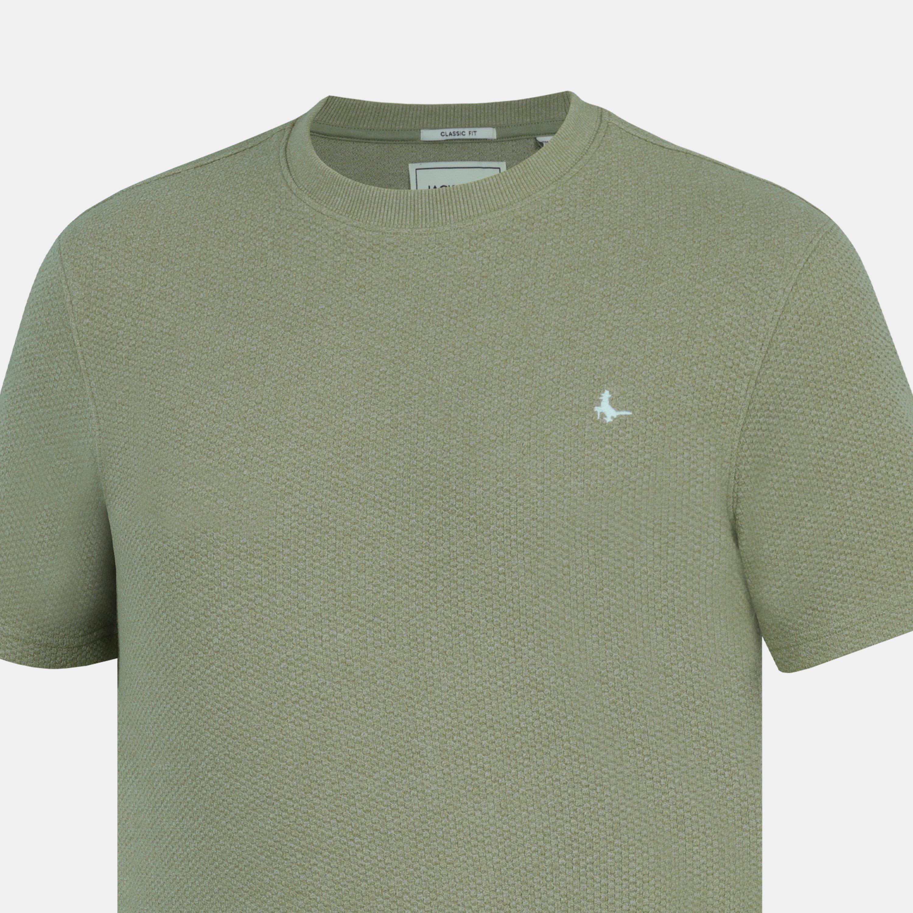 Salbeigrün - Jack Wills - Men's JW Bubble Texture Cotton Short Sleeve Crew Neck Oversized T-Shirt - 5