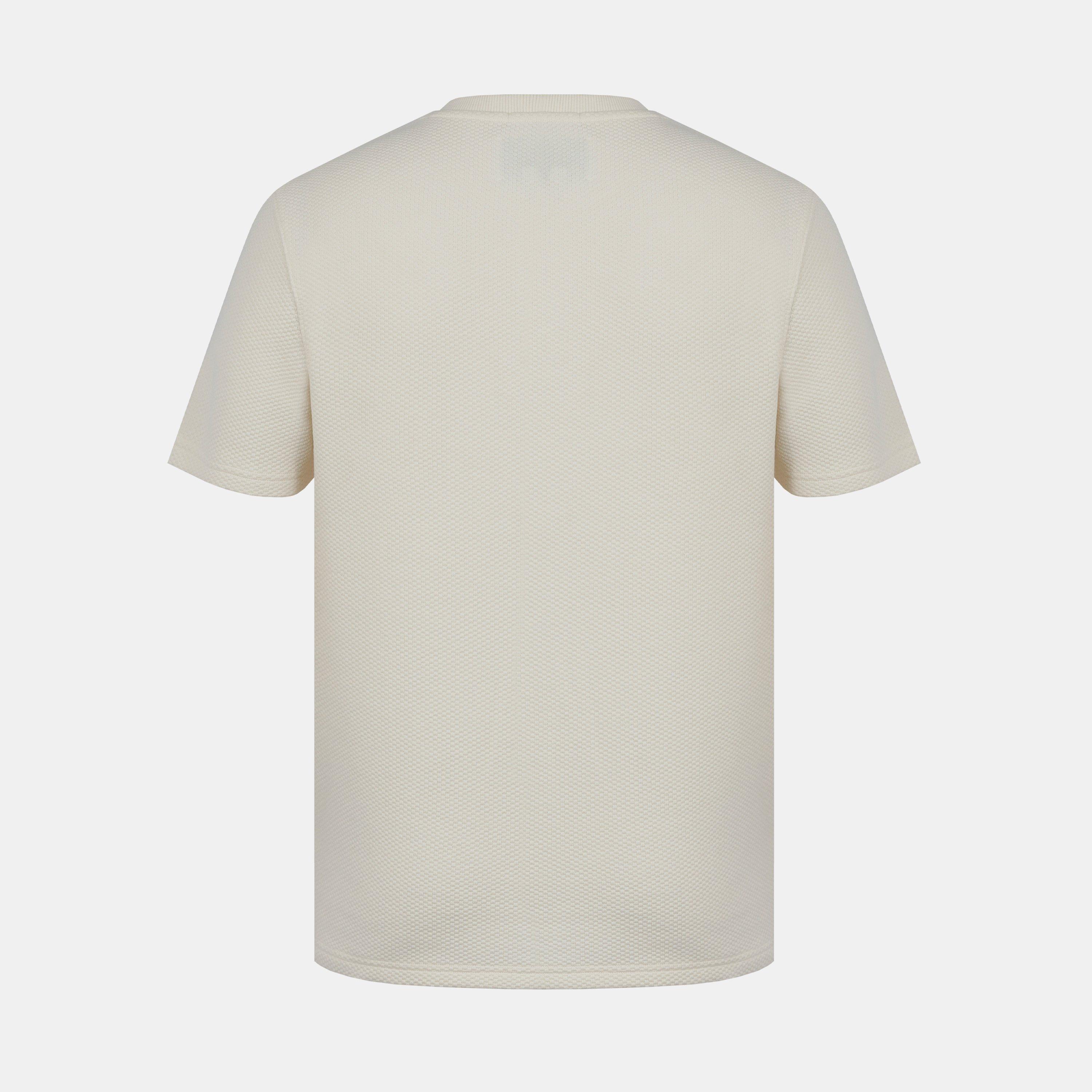 Beige - Jack Wills - Men's JW Bubble Texture Cotton Short Sleeve Crew Neck Oversized T-Shirt - 3