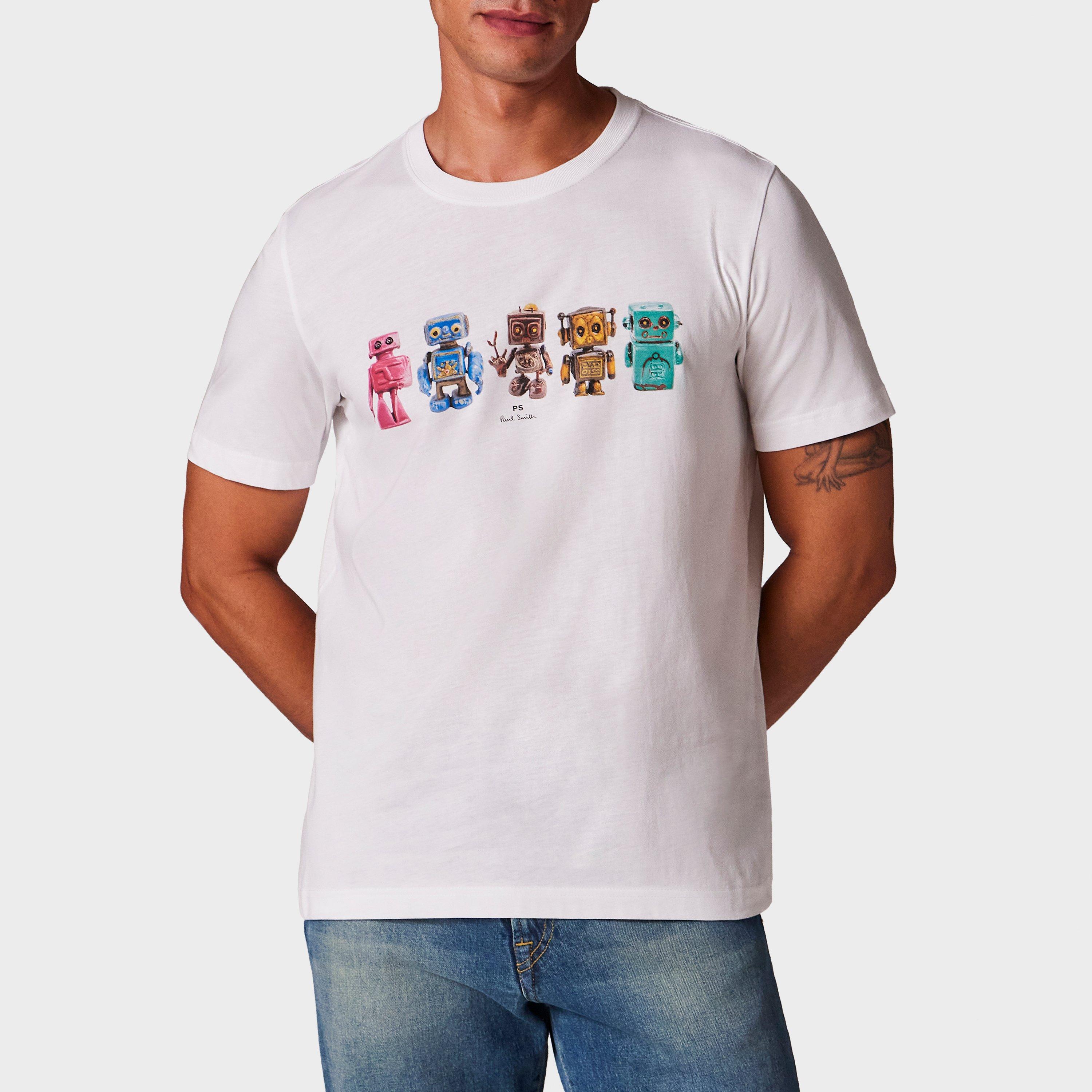 White 01 - PS Paul Smith - Men's Robot Regular Fit T-Shirt - 2