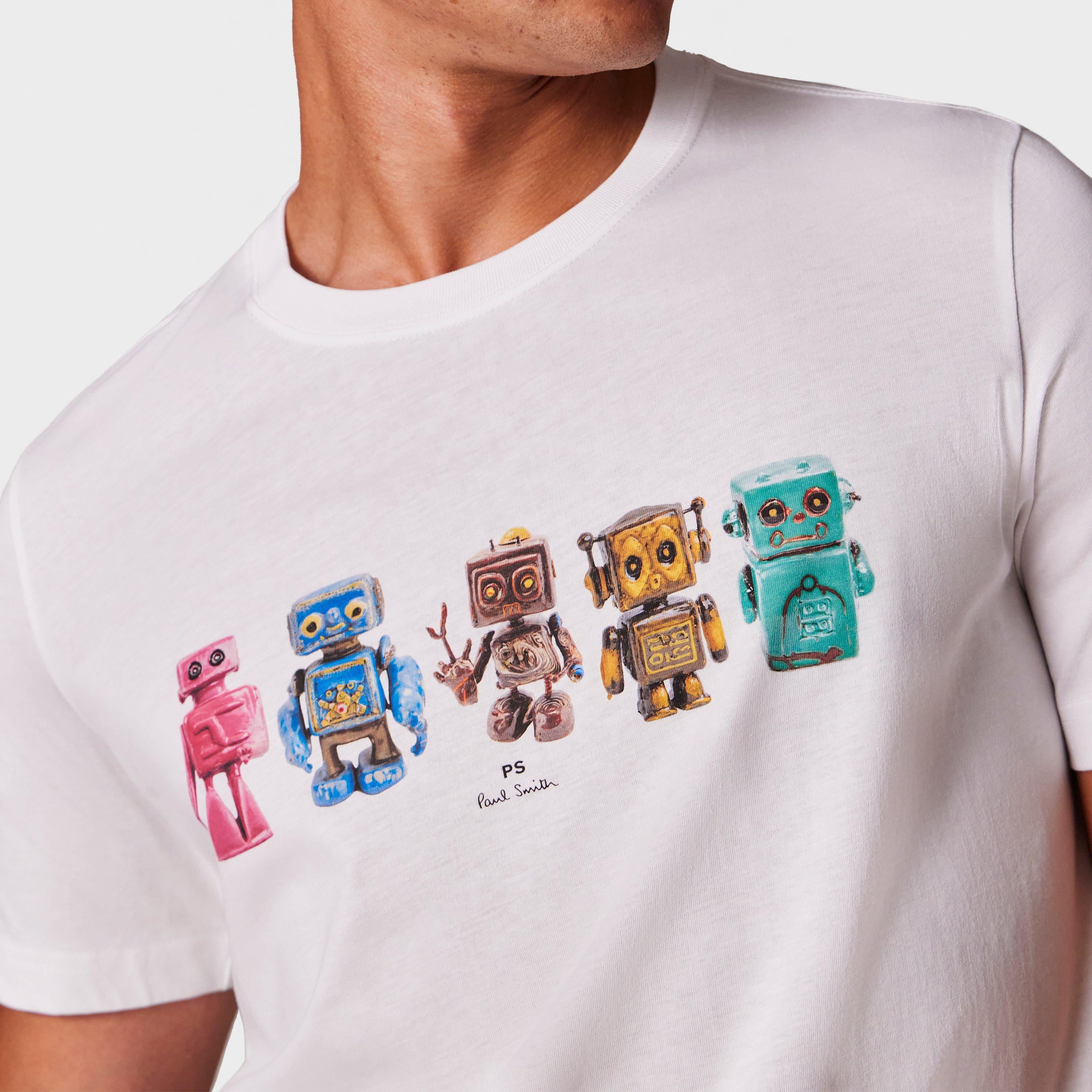 White 01 - PS Paul Smith - Men's Robot Regular Fit T-Shirt - 3