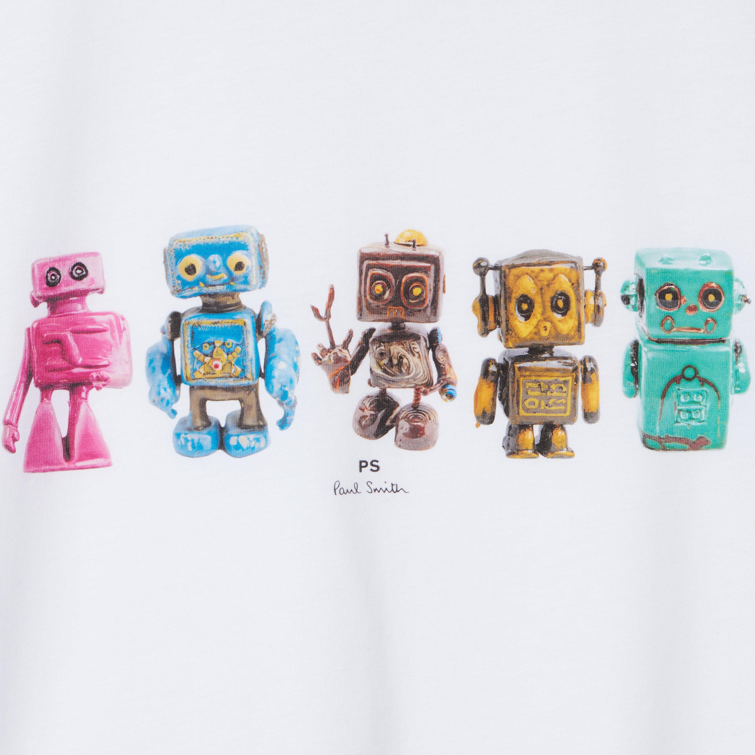 White 01 - PS Paul Smith - Men's Robot Regular Fit T-Shirt - 4